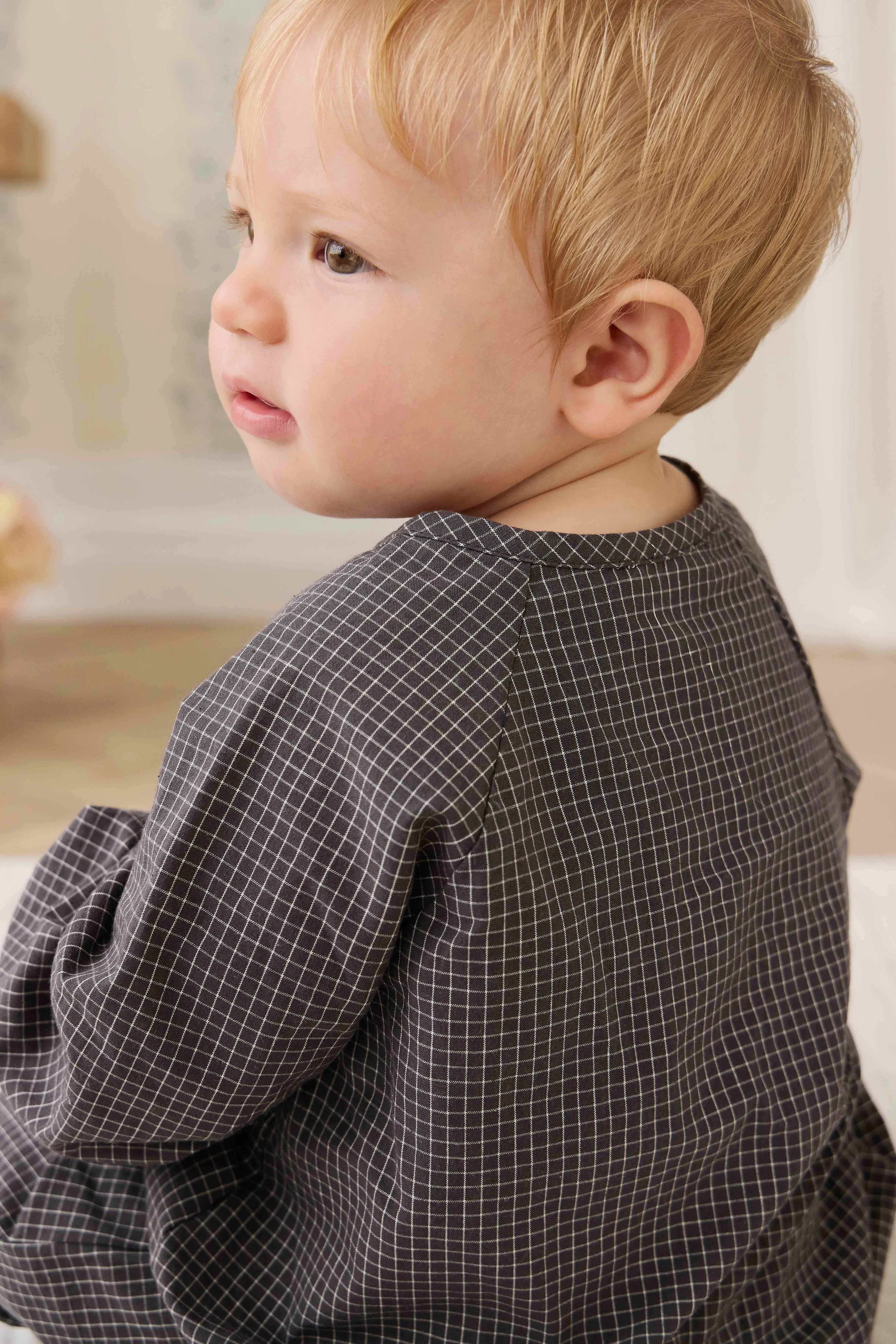 Organic Cotton Milton Onepiece - Basalt Grid - Image 5