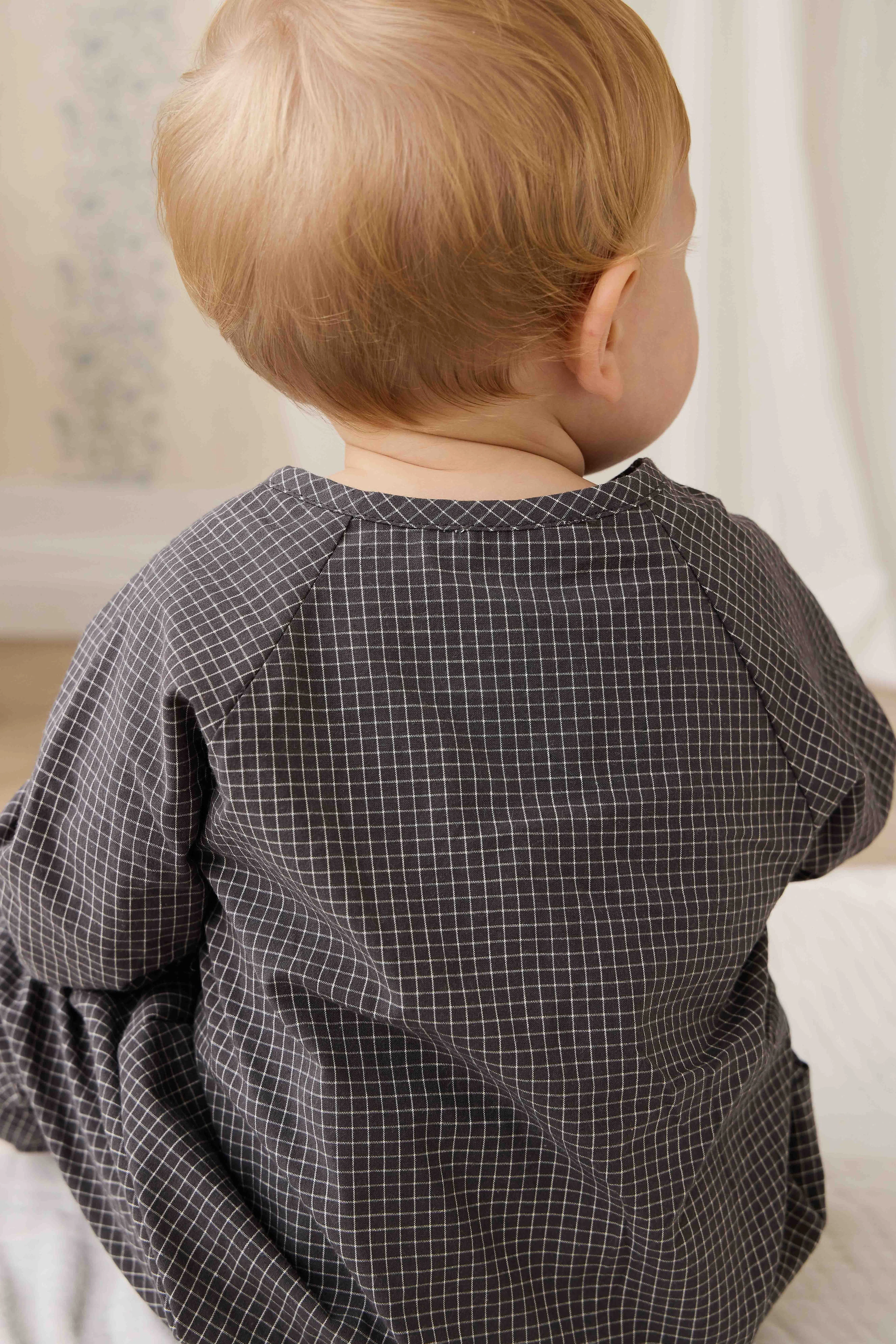 Organic Cotton Milton Onepiece - Basalt Grid - Image 7