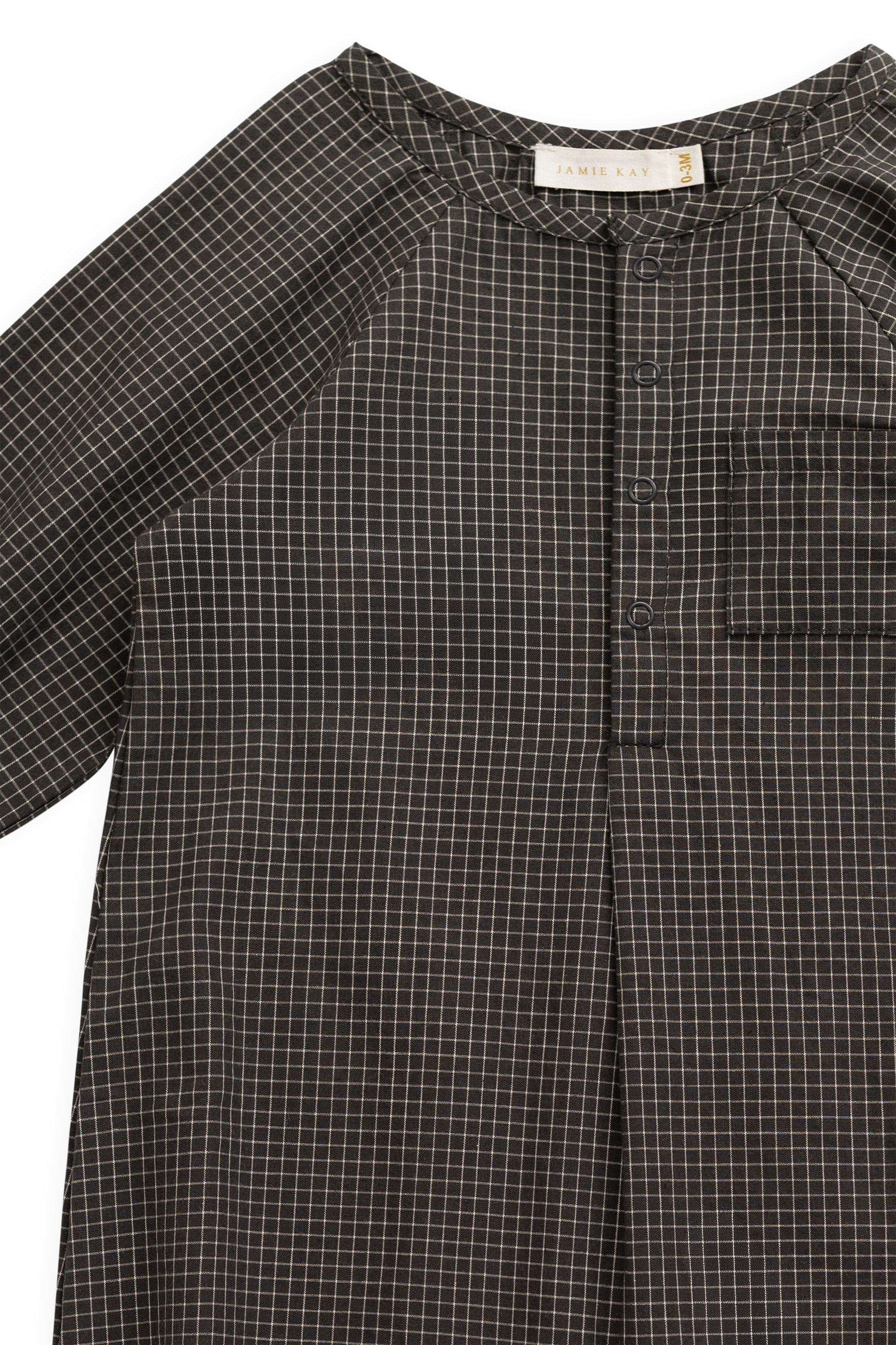 Organic Cotton Milton Onepiece - Basalt Grid - Image 8