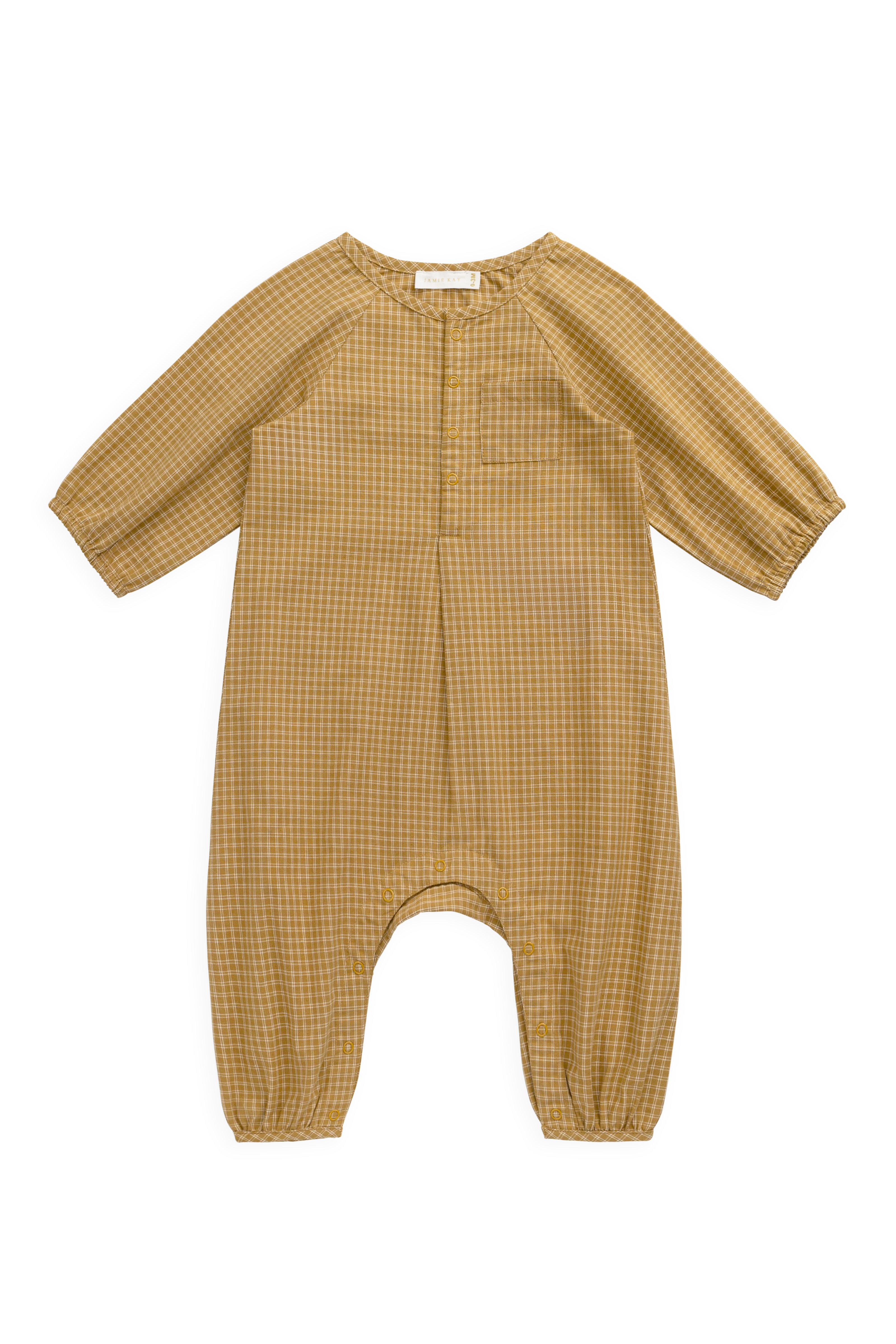 Organic Cotton Milton Onepiece - Windowpane Check Buckwheat - Image 2