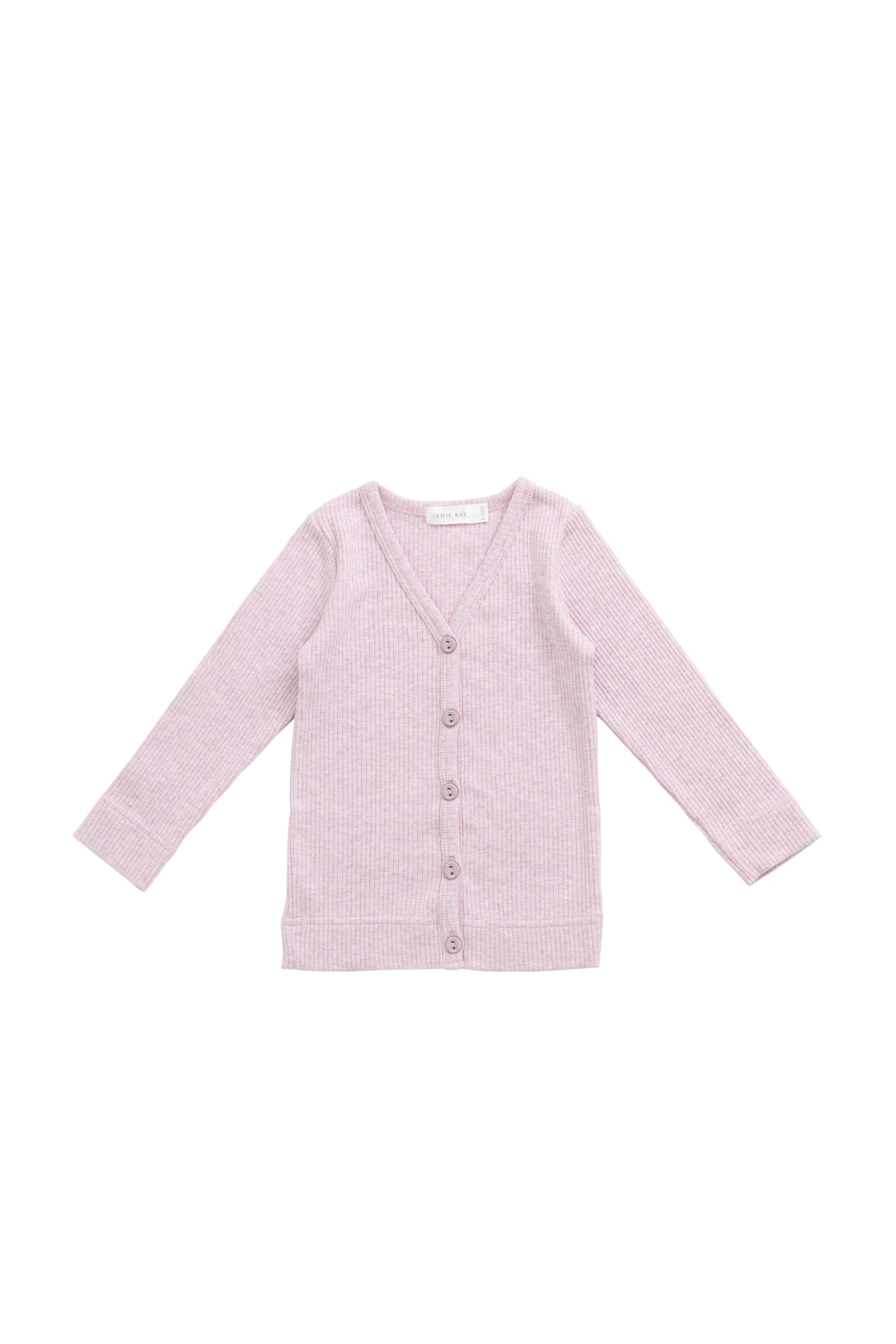 Organic Cotton Modal Cardigan - Orchid Marle - Image 2