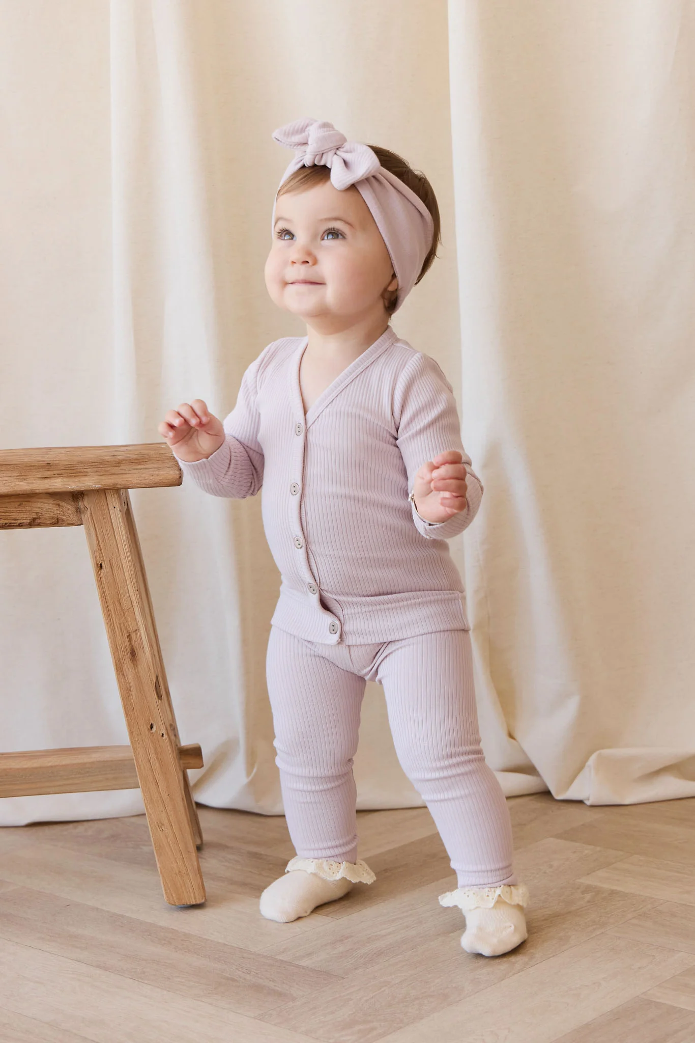Organic Cotton Modal Cardigan - Violet Tint