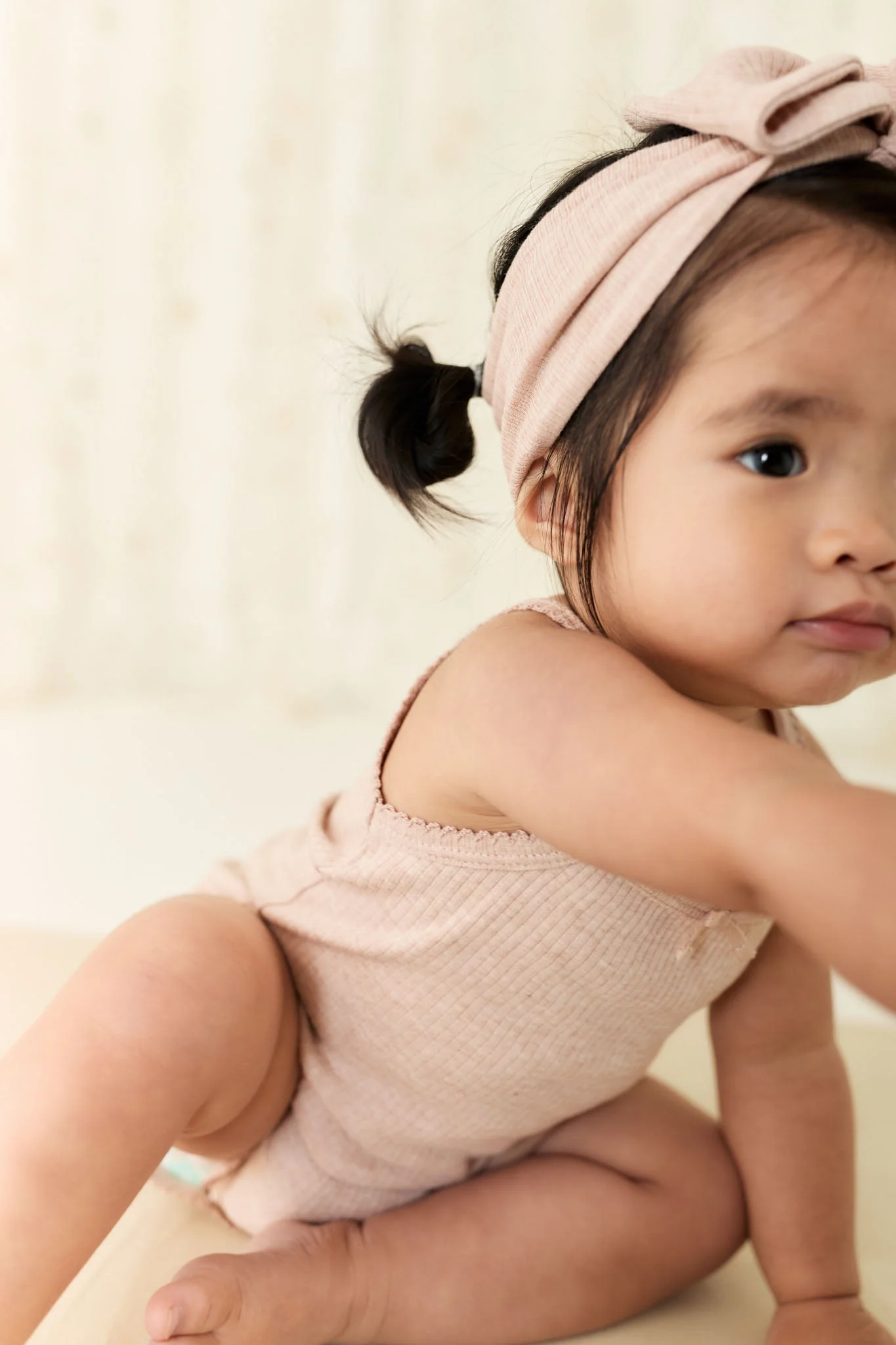 Organic Cotton Modal Headband - Dusky Rose Marle - Image 5