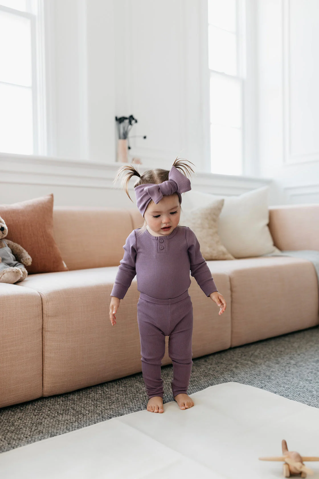 Organic Cotton Modal Headband - Mauve - Image 3