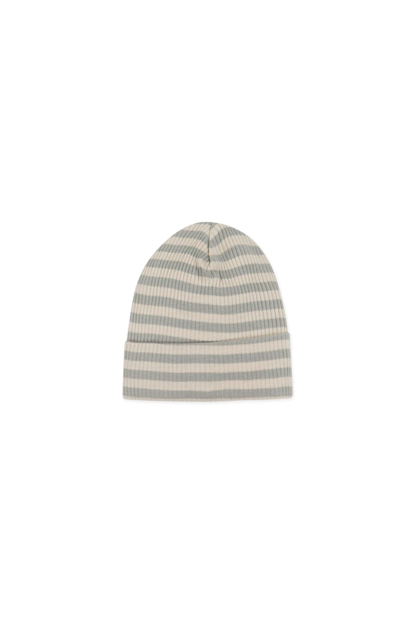 Organic Cotton Modal Lennon Beanie - Narrow Stripe Willow/Soft Clay - Image 4