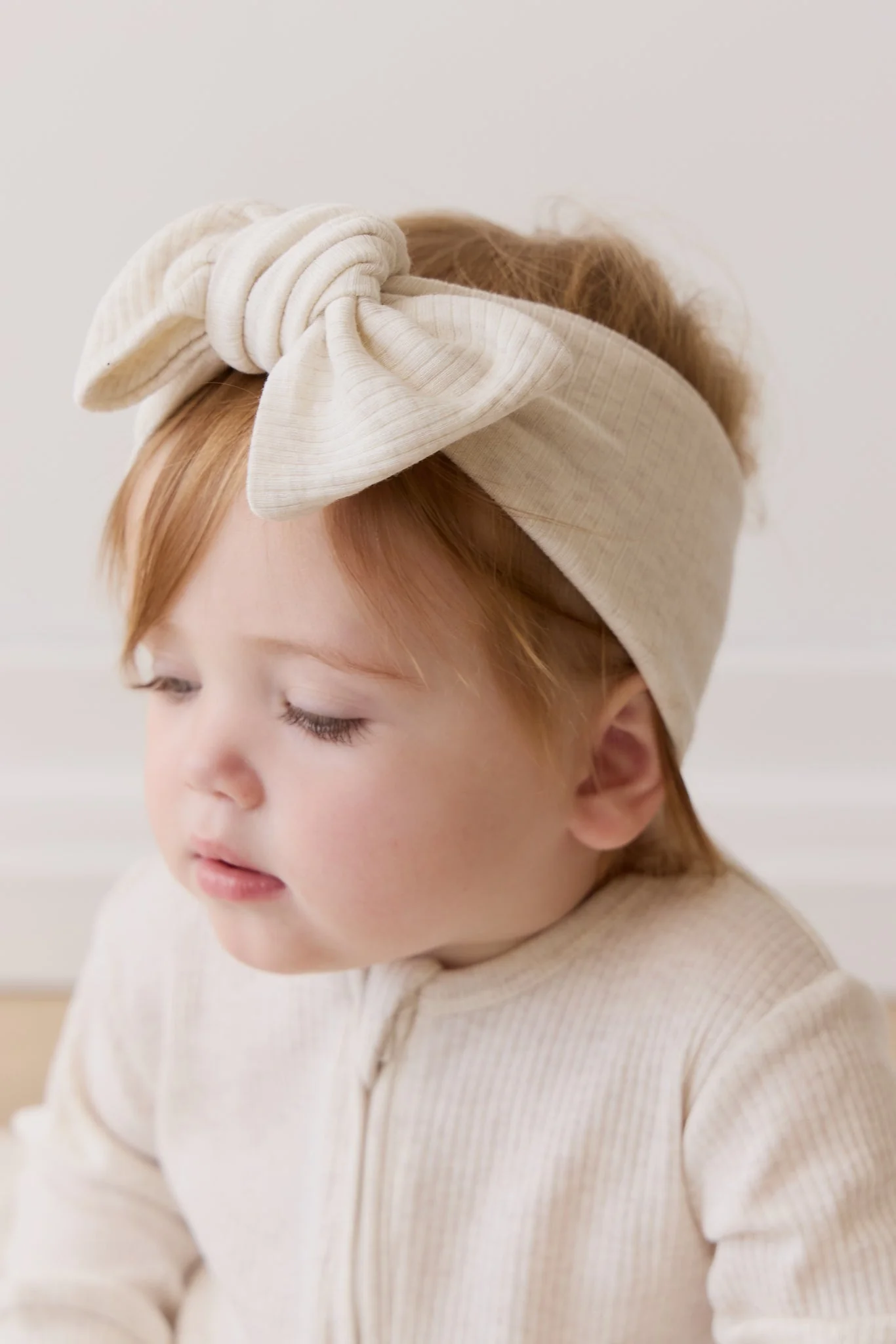 Organic Cotton Modal Lilian Headband - Oatmeal Marle