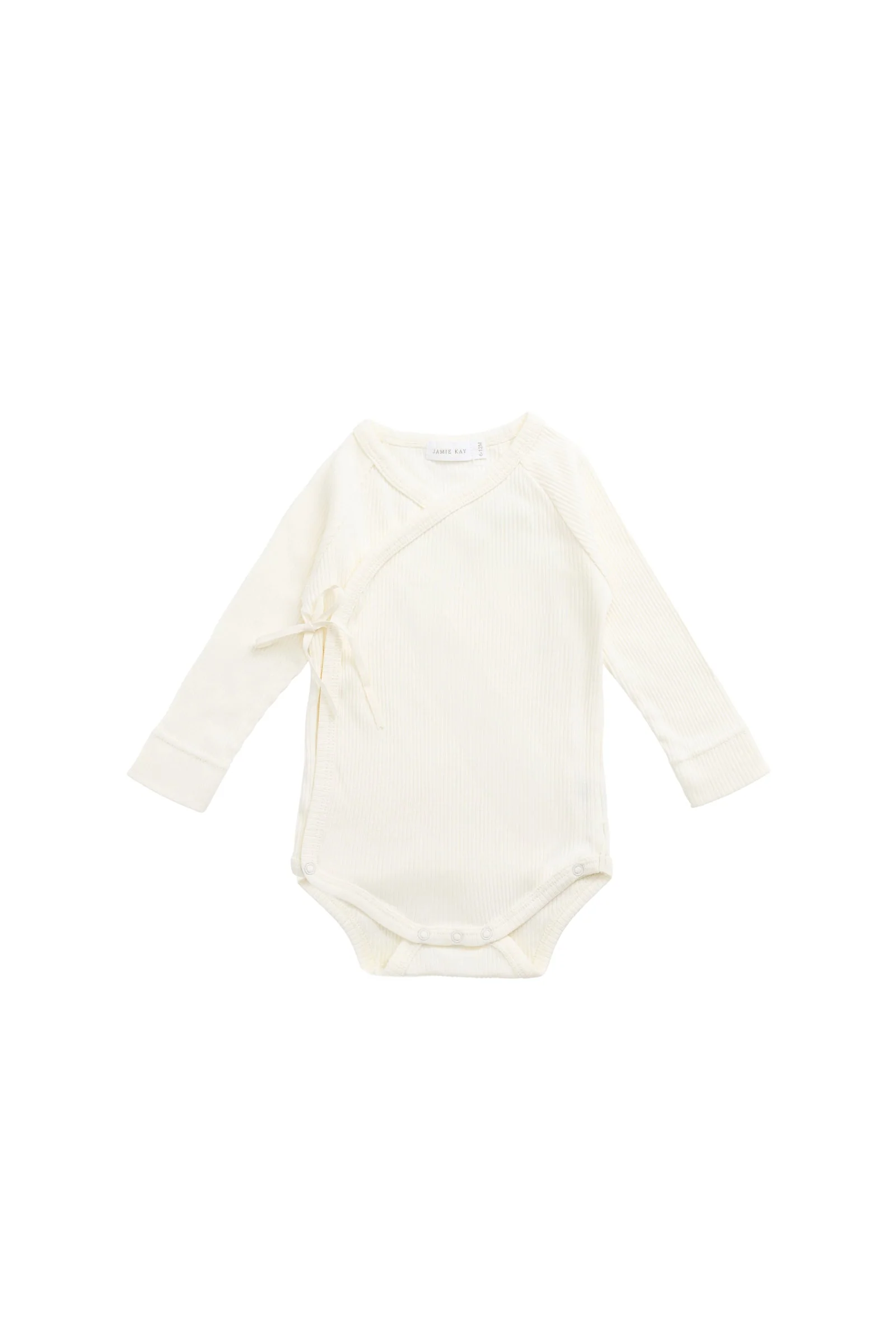 Organic Cotton Modal Marina Long Sleeve Bodysuit - Parchment