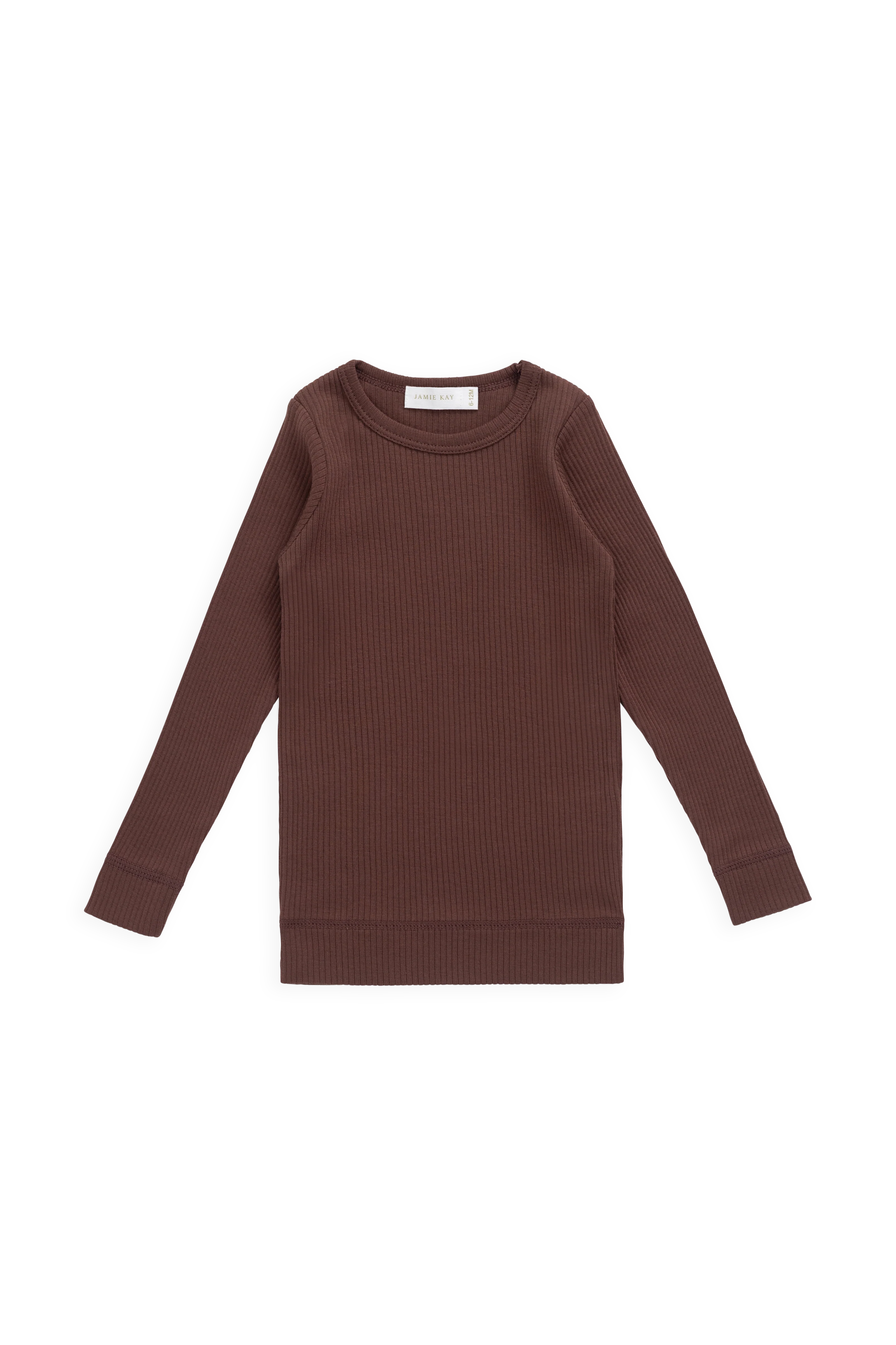 Organic Cotton Modal Marina Long Sleeve Top - Burnt Cinnamon - Image 2