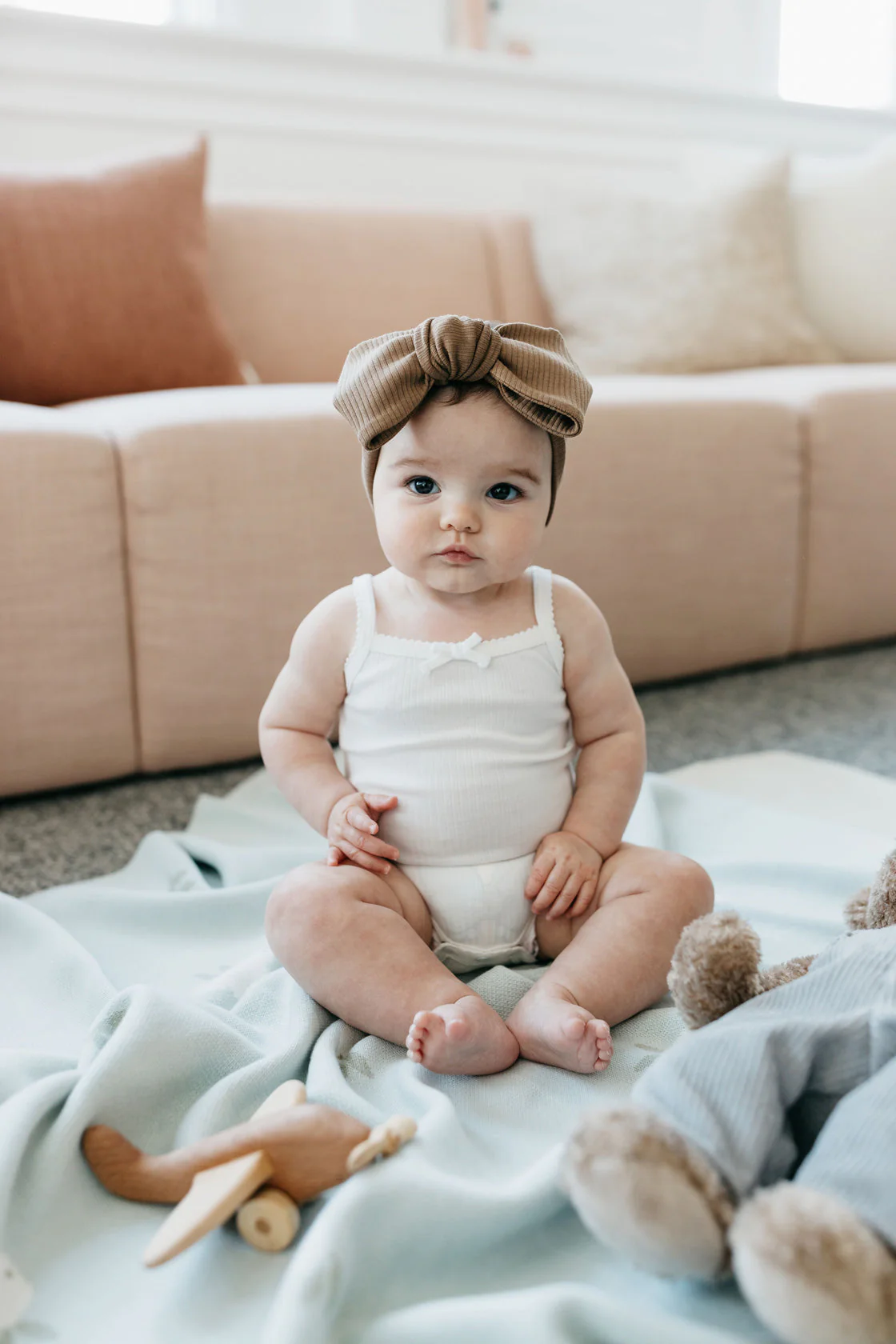 Organic Cotton Modal Singlet Bodysuit - Milk - Image 3