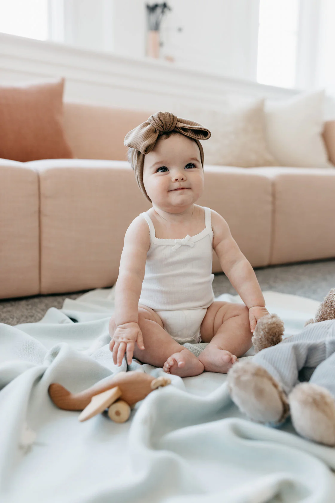 Organic Cotton Modal Singlet Bodysuit - Milk - Image 4