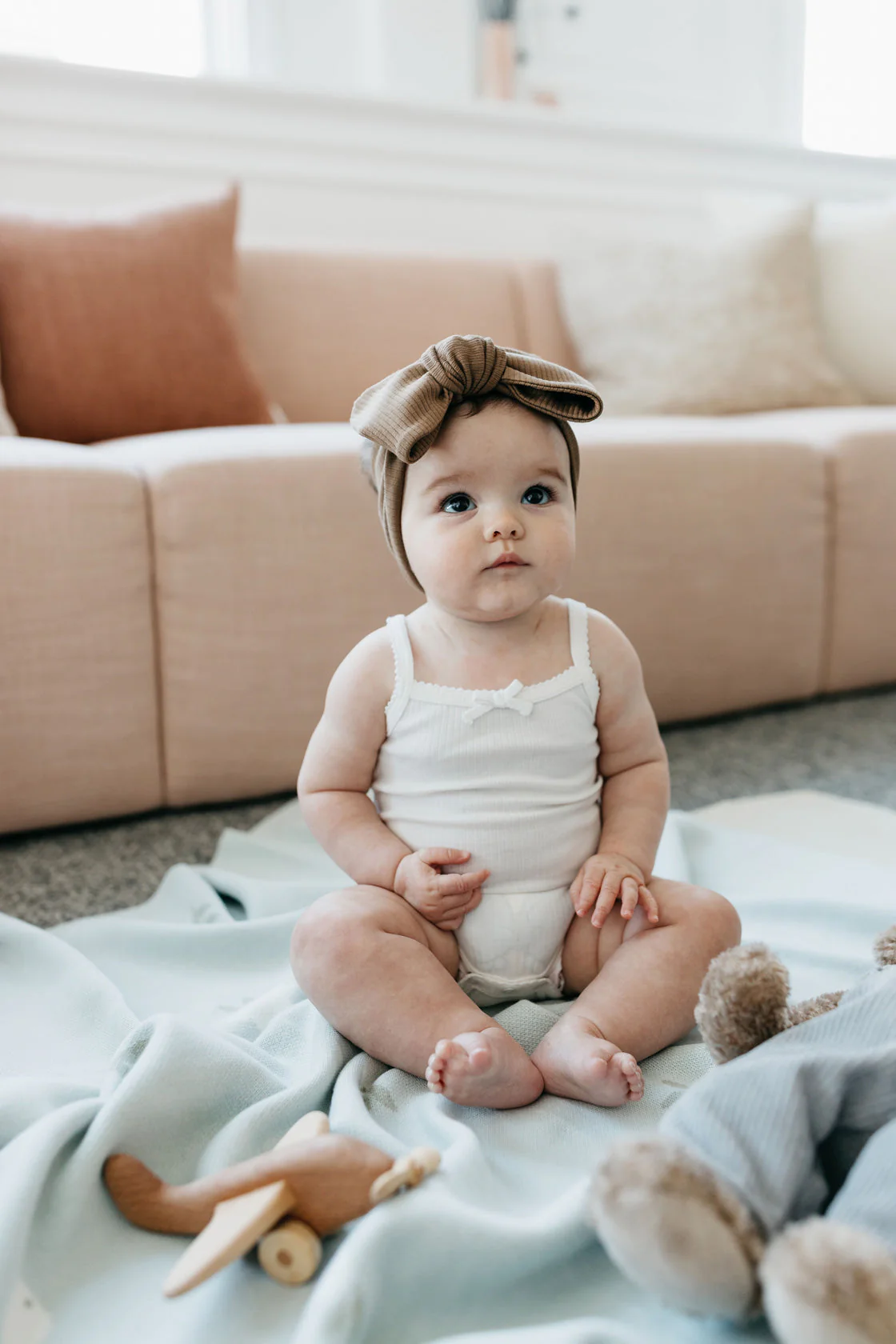 Organic Cotton Modal Singlet Bodysuit - Milk - Image 5
