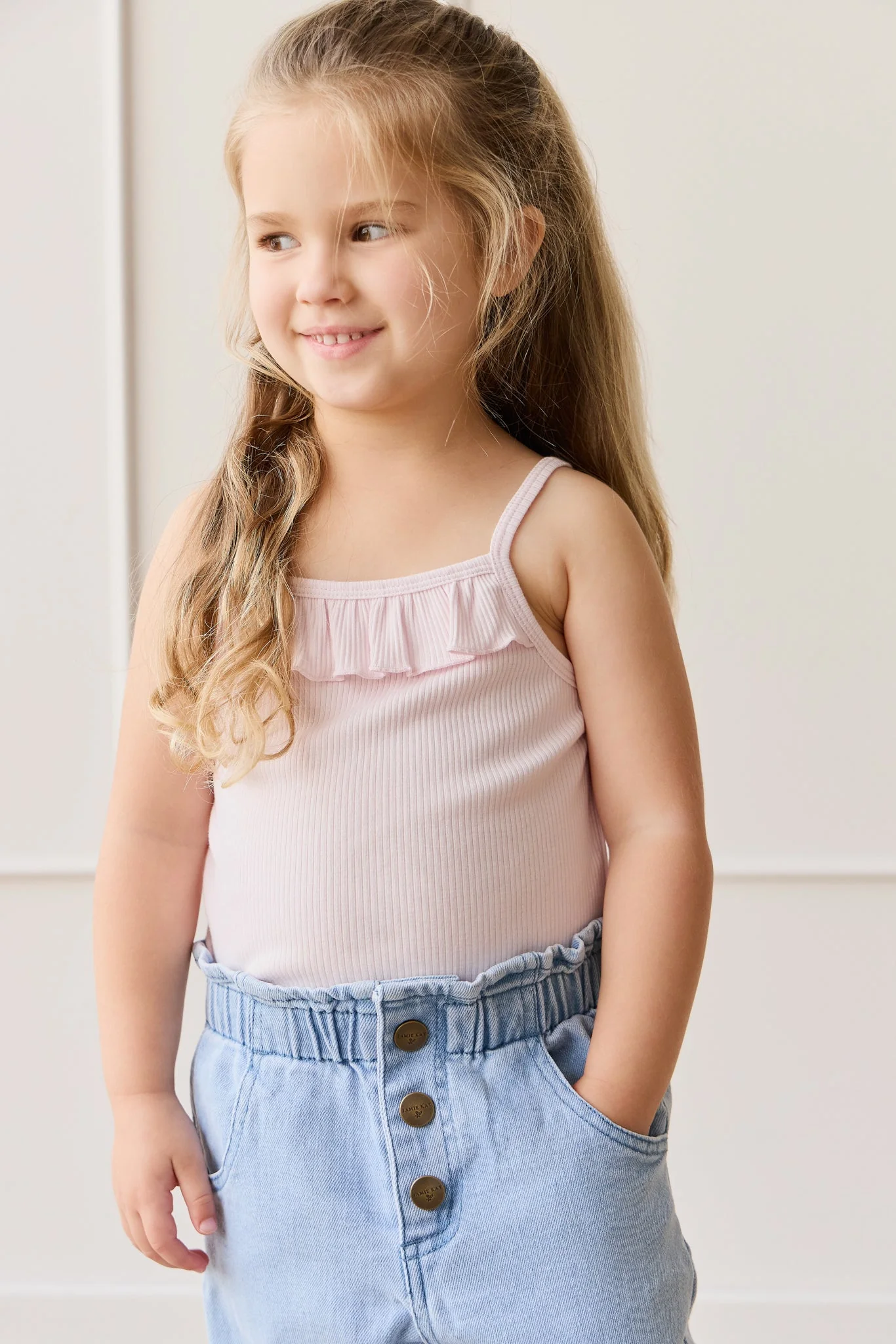 Organic Cotton Modal Vienna Singlet - Cassia