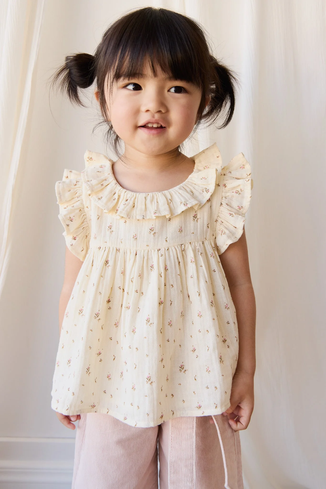 Organic Cotton Muslin Banks Blouse - Dina Antique