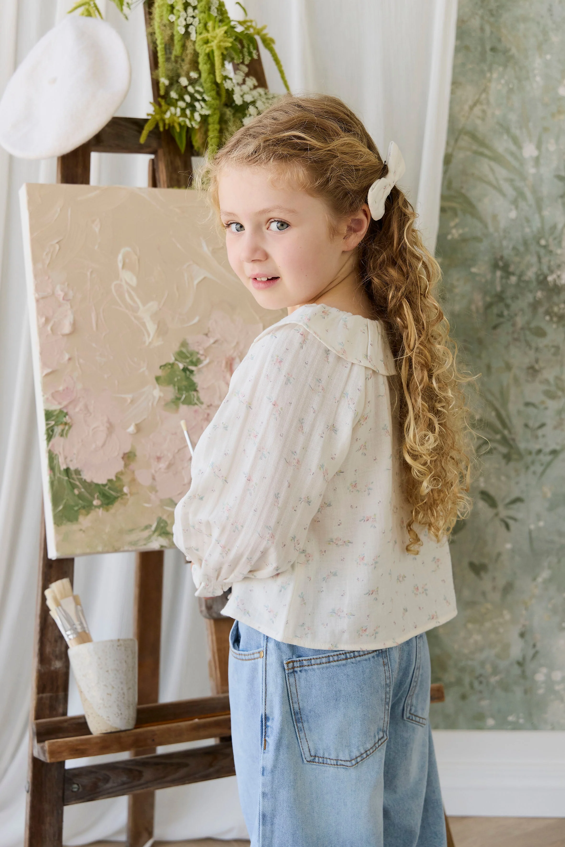 Organic Cotton Muslin Christabel Blouse - Solange Snow - Image 9
