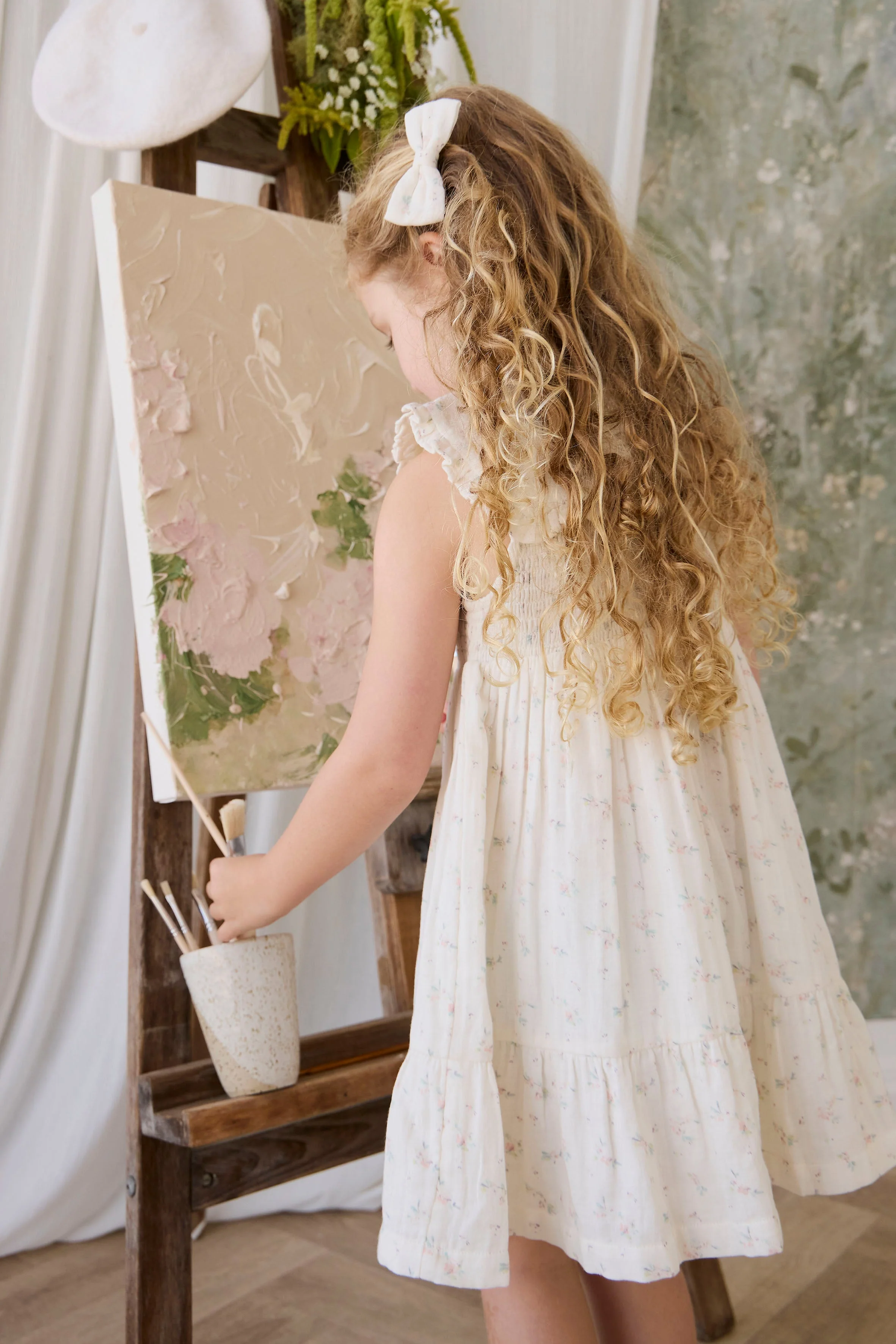 Organic Cotton Muslin Christabel Dress - Solange Snow - Image 11