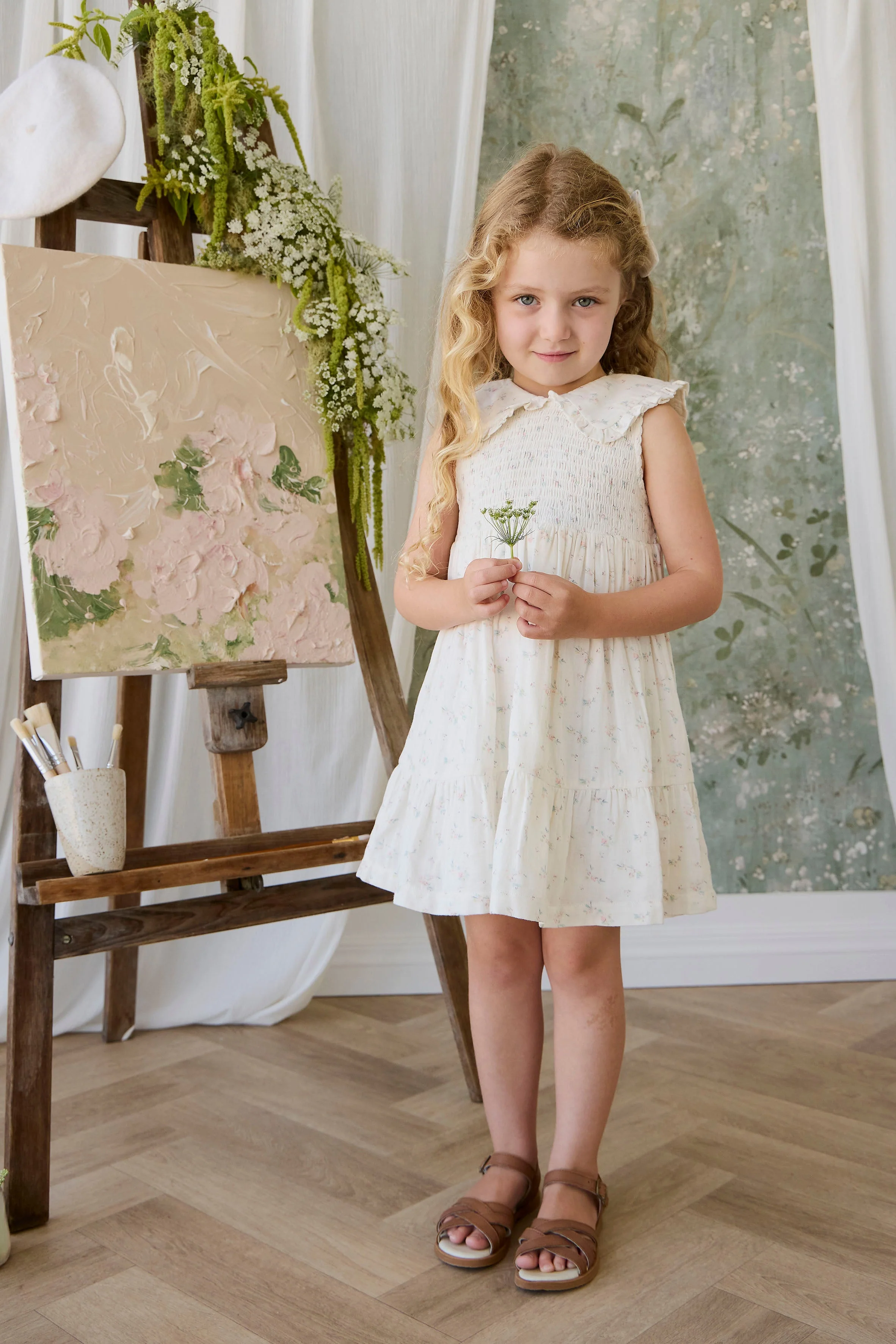 Organic Cotton Muslin Christabel Dress - Solange Snow - Image 4
