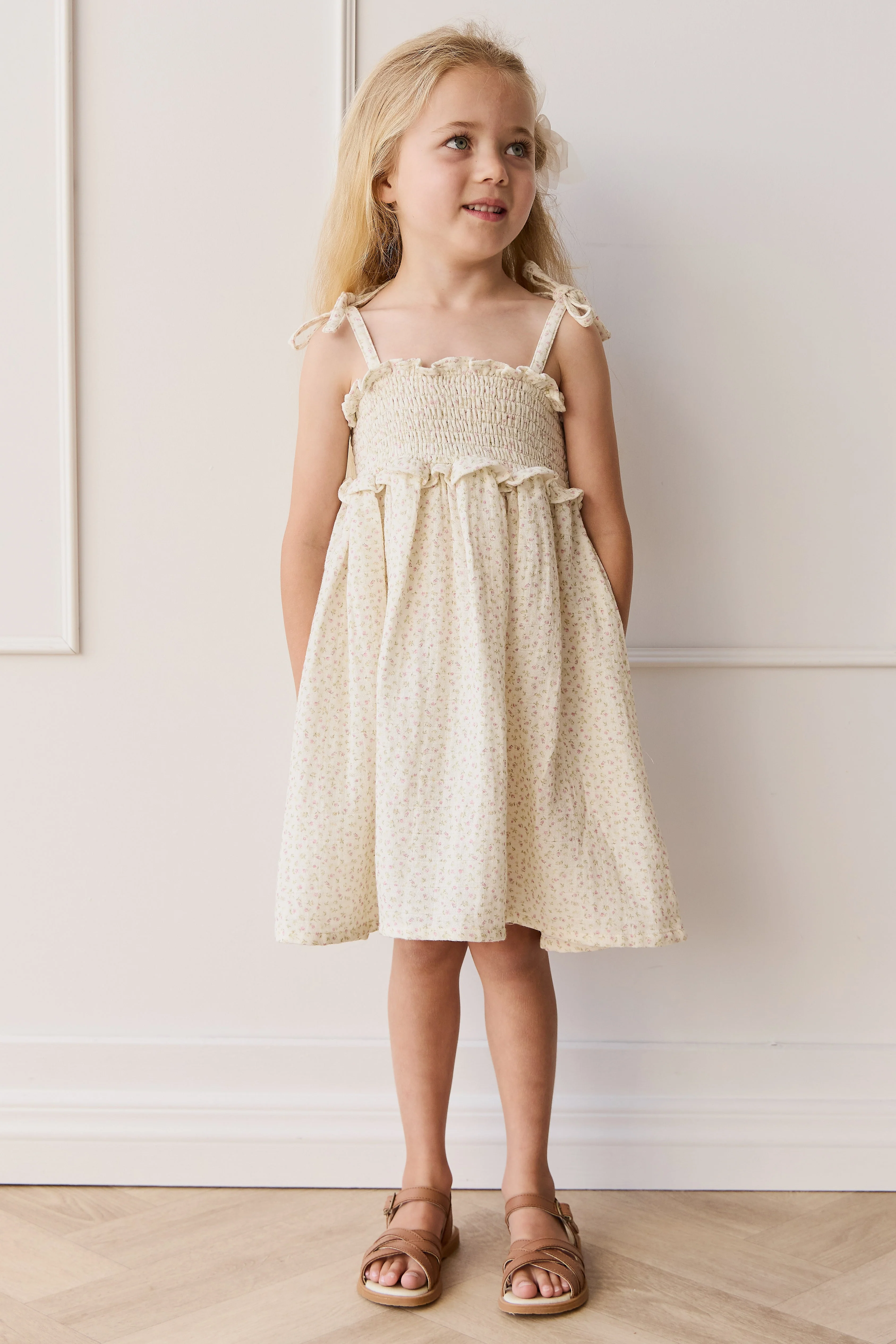 Organic Cotton Muslin Cleo Dress - Pippa Pink