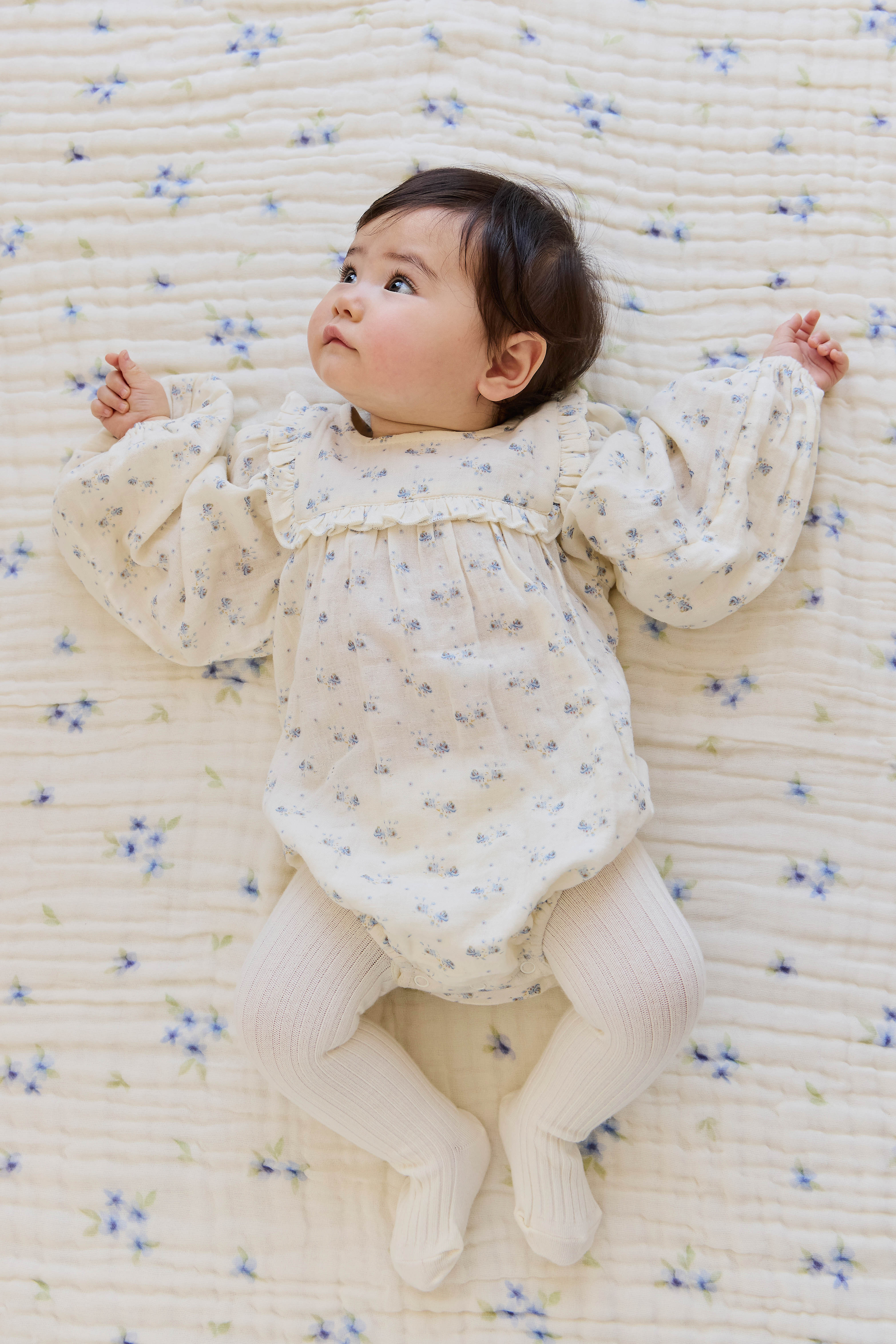 Organic Cotton Muslin Frances Playsuit-Molly Blue