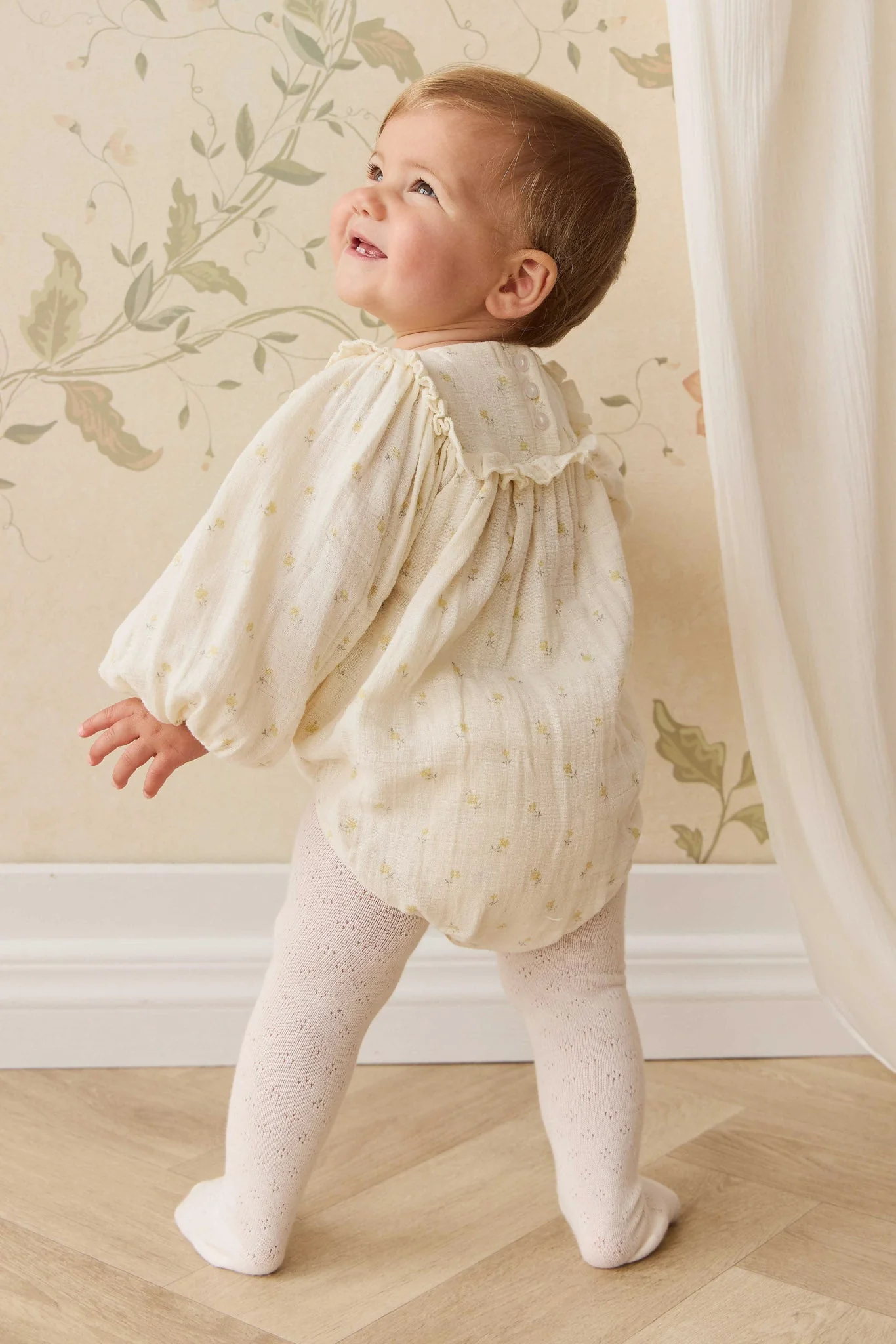 Organic Cotton Muslin Frances Playsuit - Vintage Ditsy - Image 4