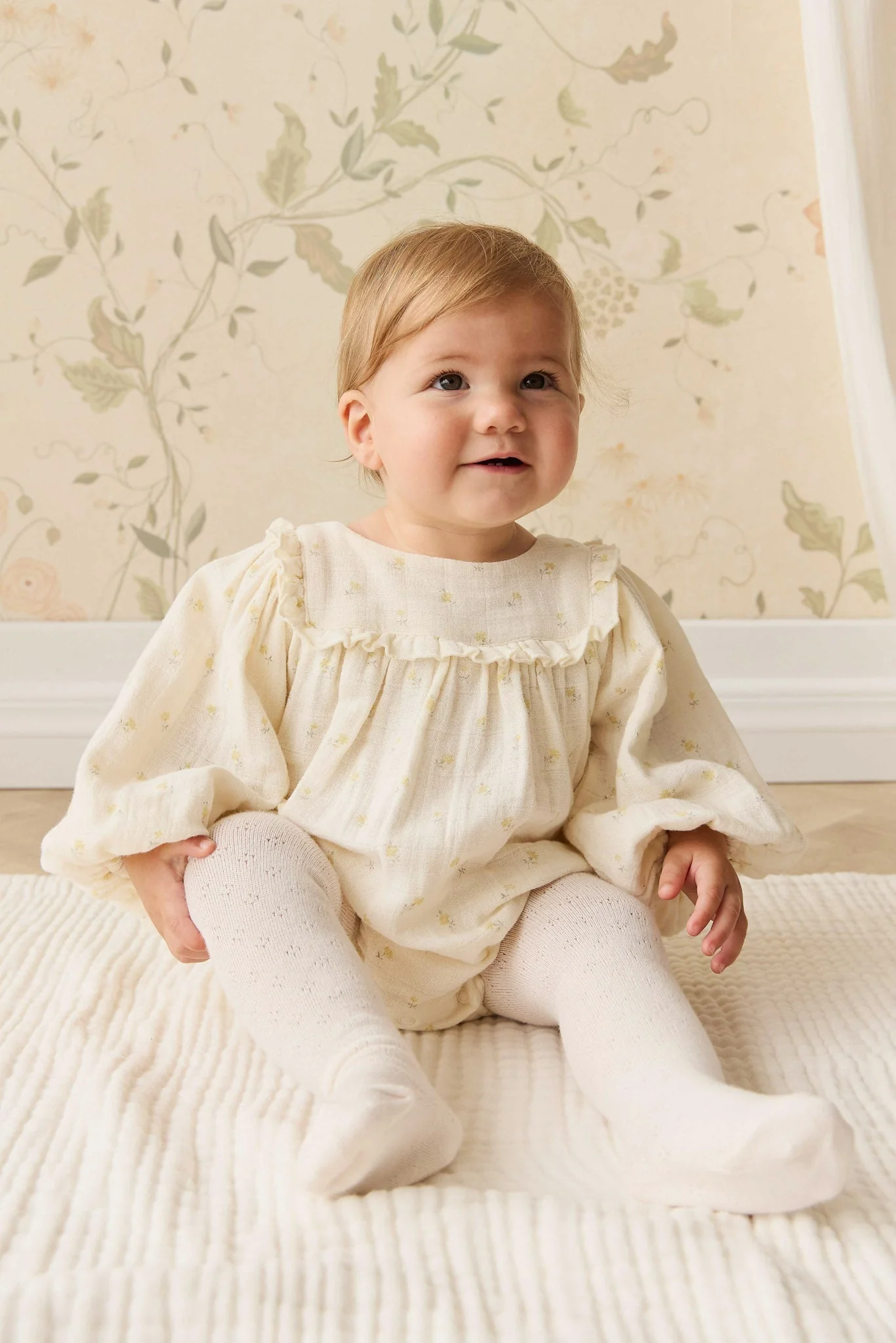 Organic Cotton Muslin Frances Playsuit - Vintage Ditsy - Image 5