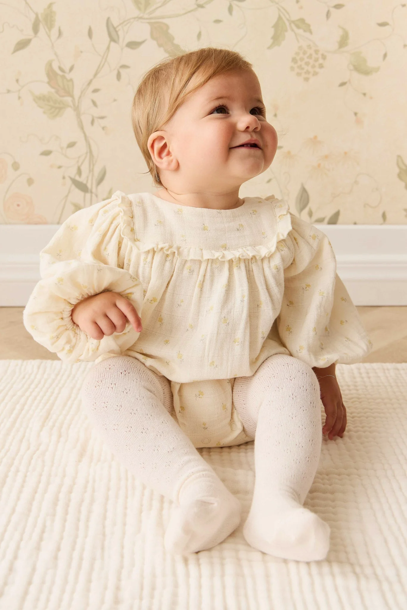 Organic Cotton Muslin Frances Playsuit - Vintage Ditsy - Image 7