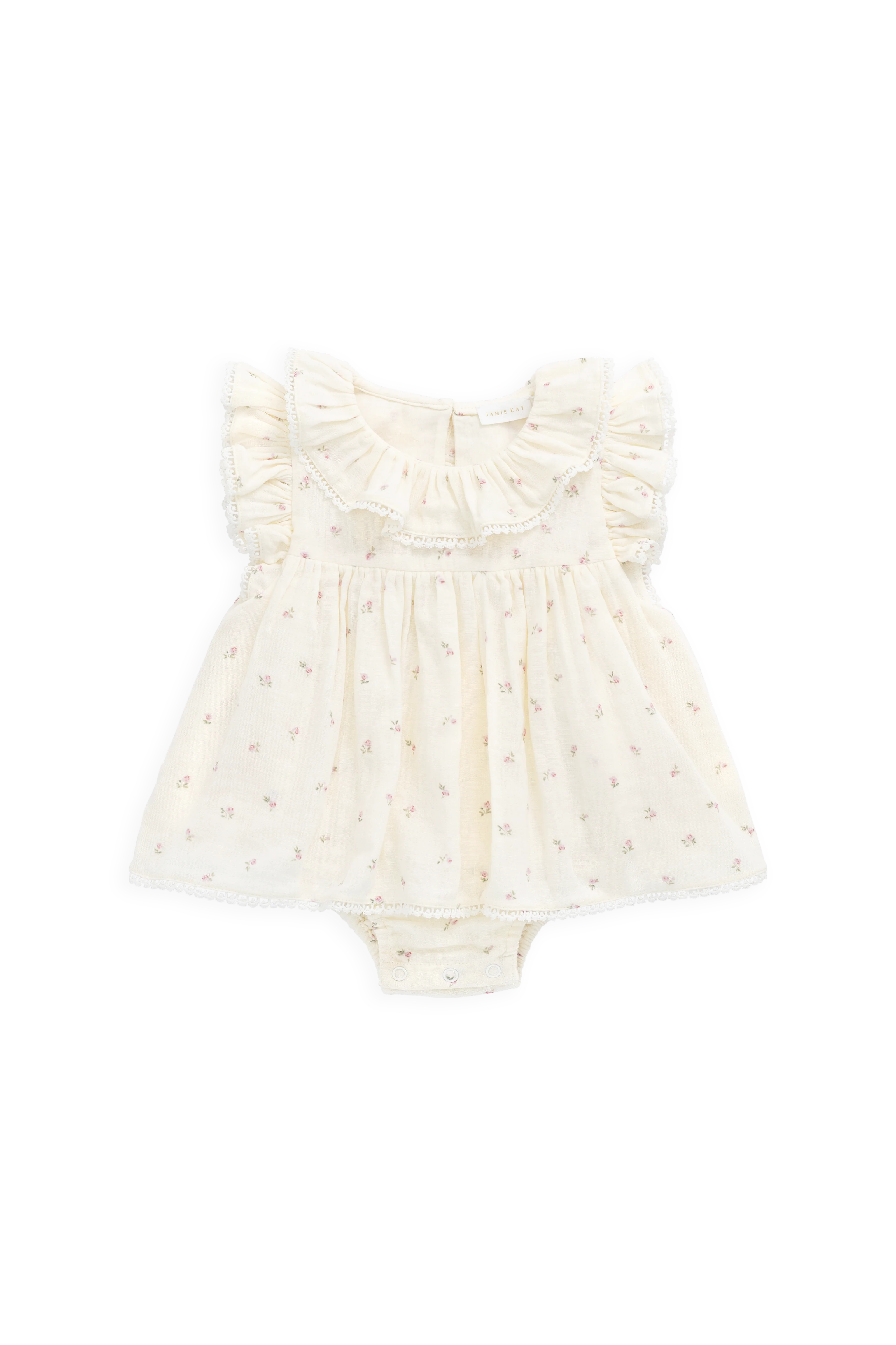 Organic Cotton Muslin Frannie Playsuit - Willow Rose - Image 3