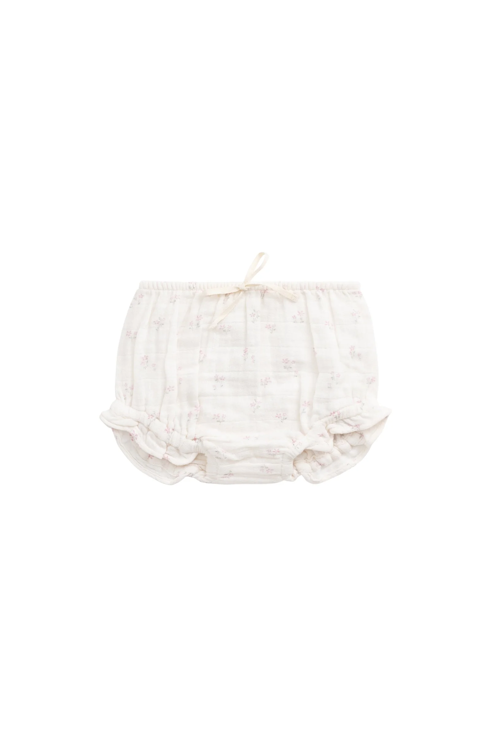 Organic Cotton Muslin Frill Bloomer - Pauline Pink