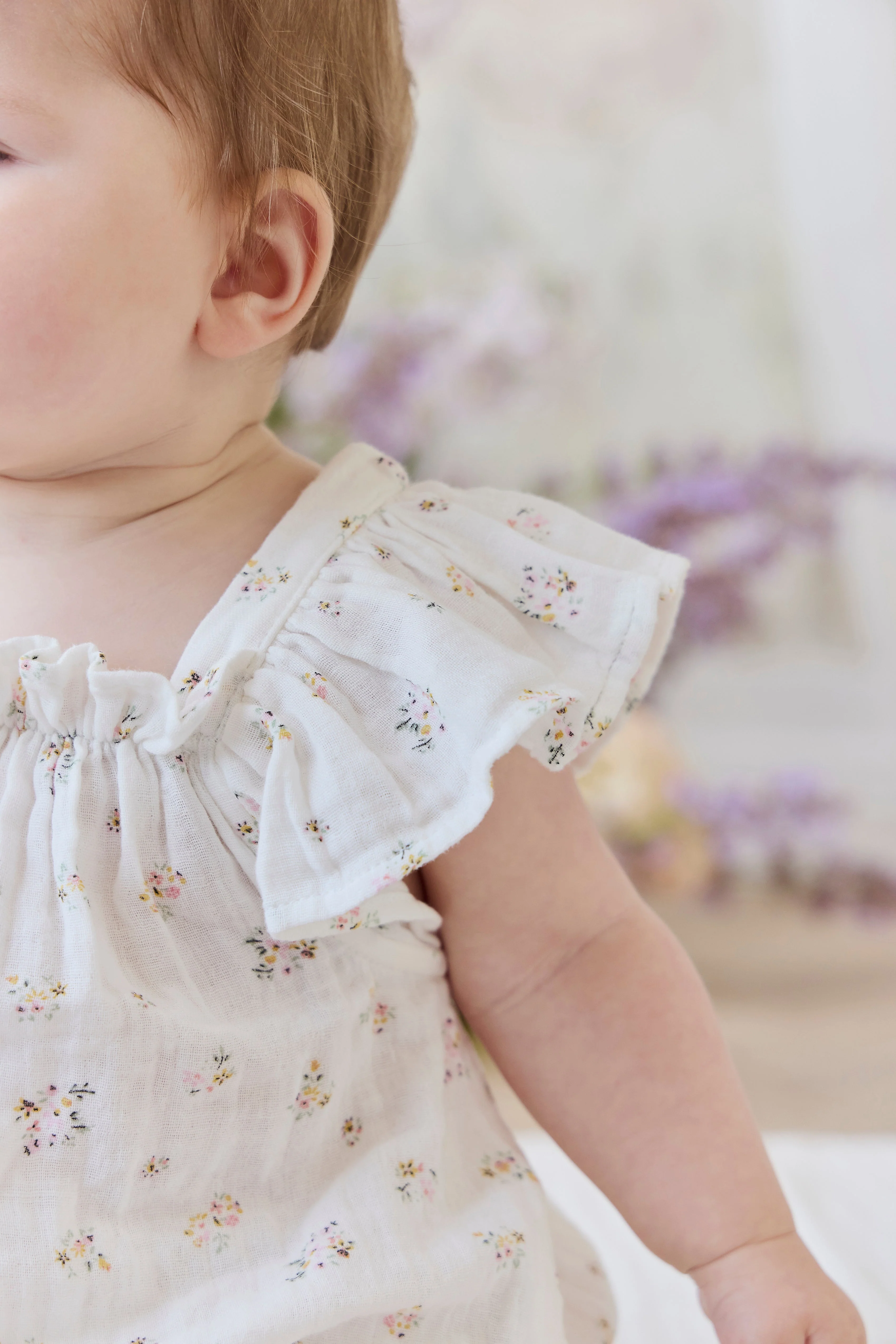 Organic Cotton Muslin Harriet Playsuit - Ayla Whisper - Image 4