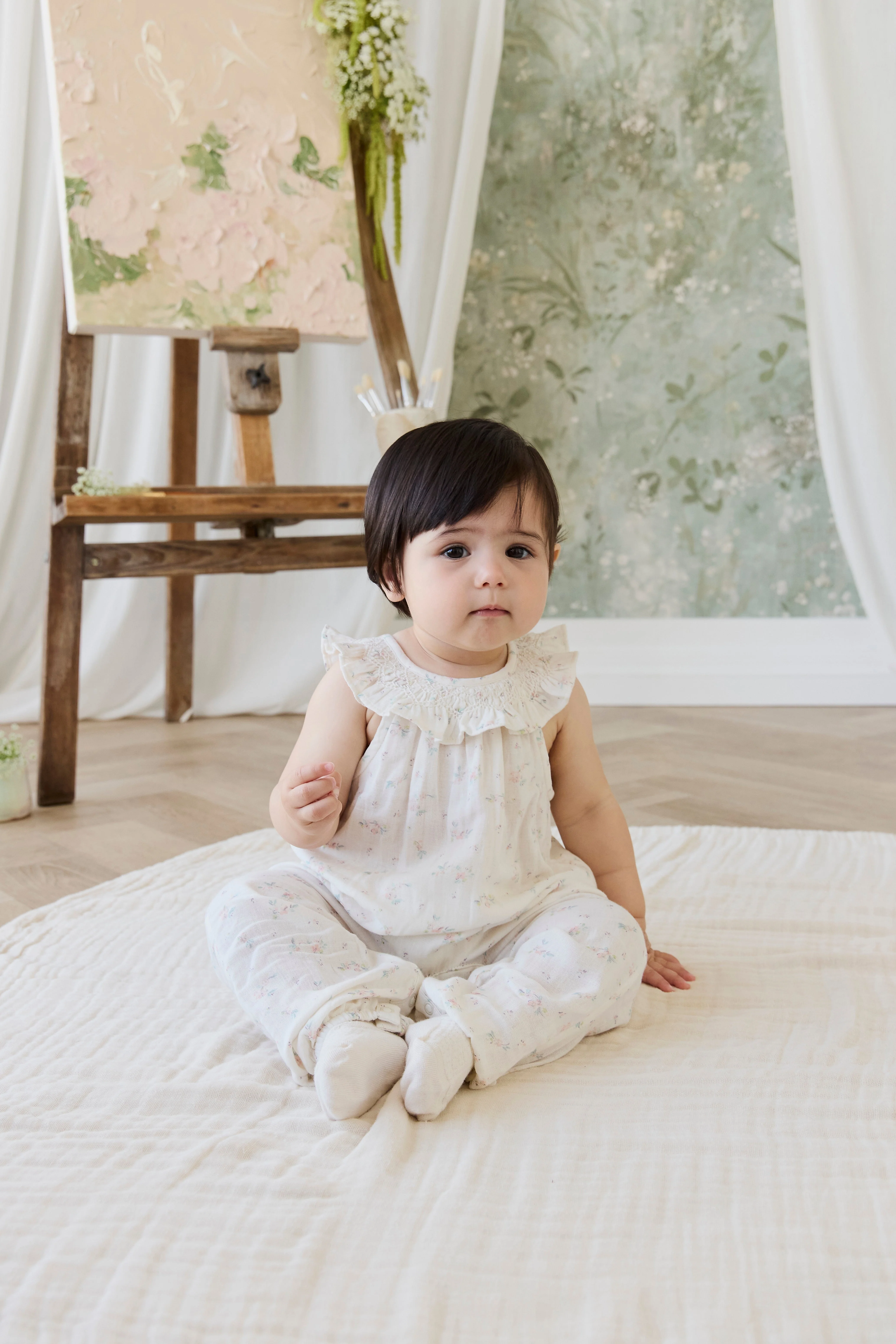Organic Cotton Muslin Kodi Playsuit - Solange Snow - Image 3