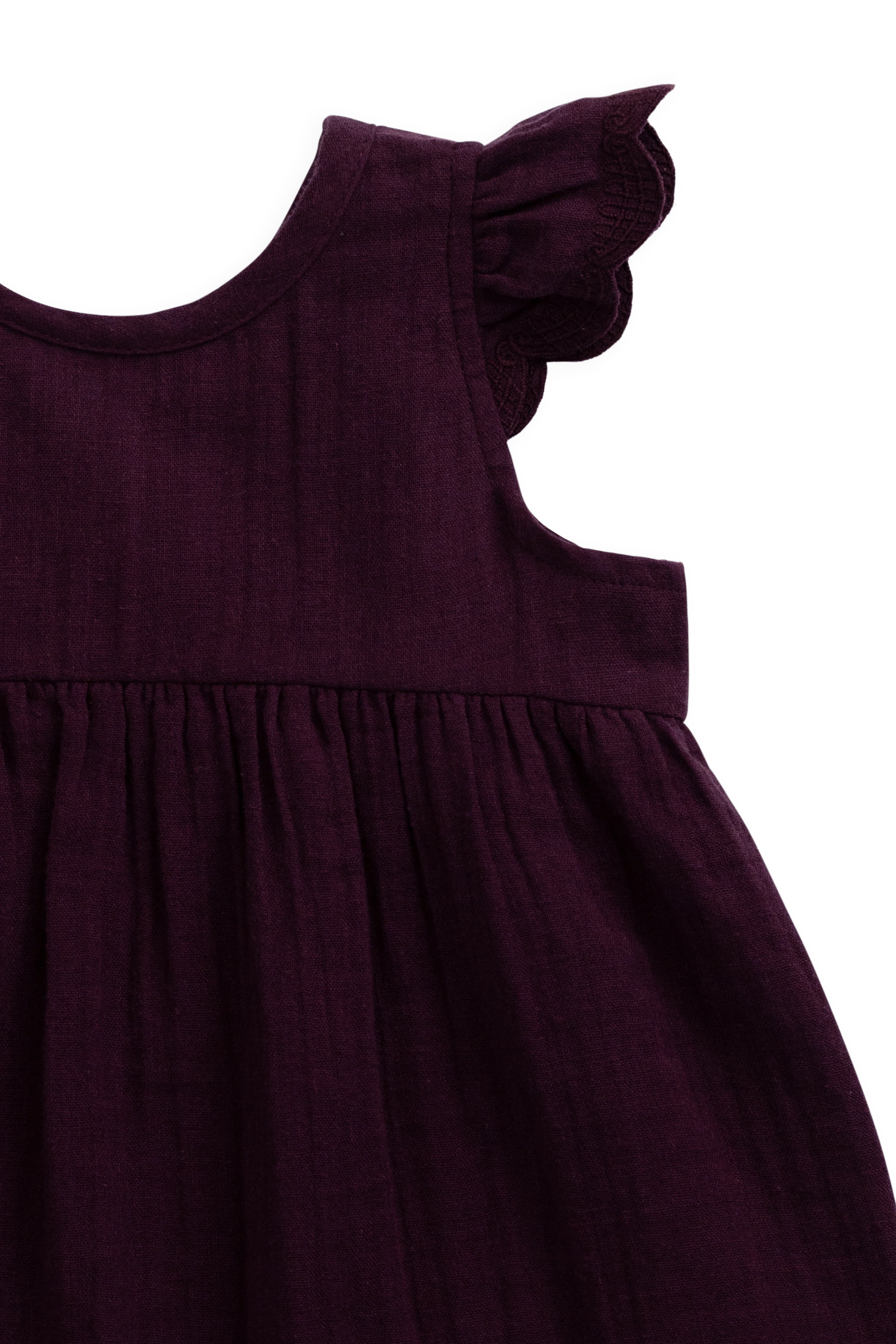 Organic Cotton Muslin Lace Dress - Fig - Image 13