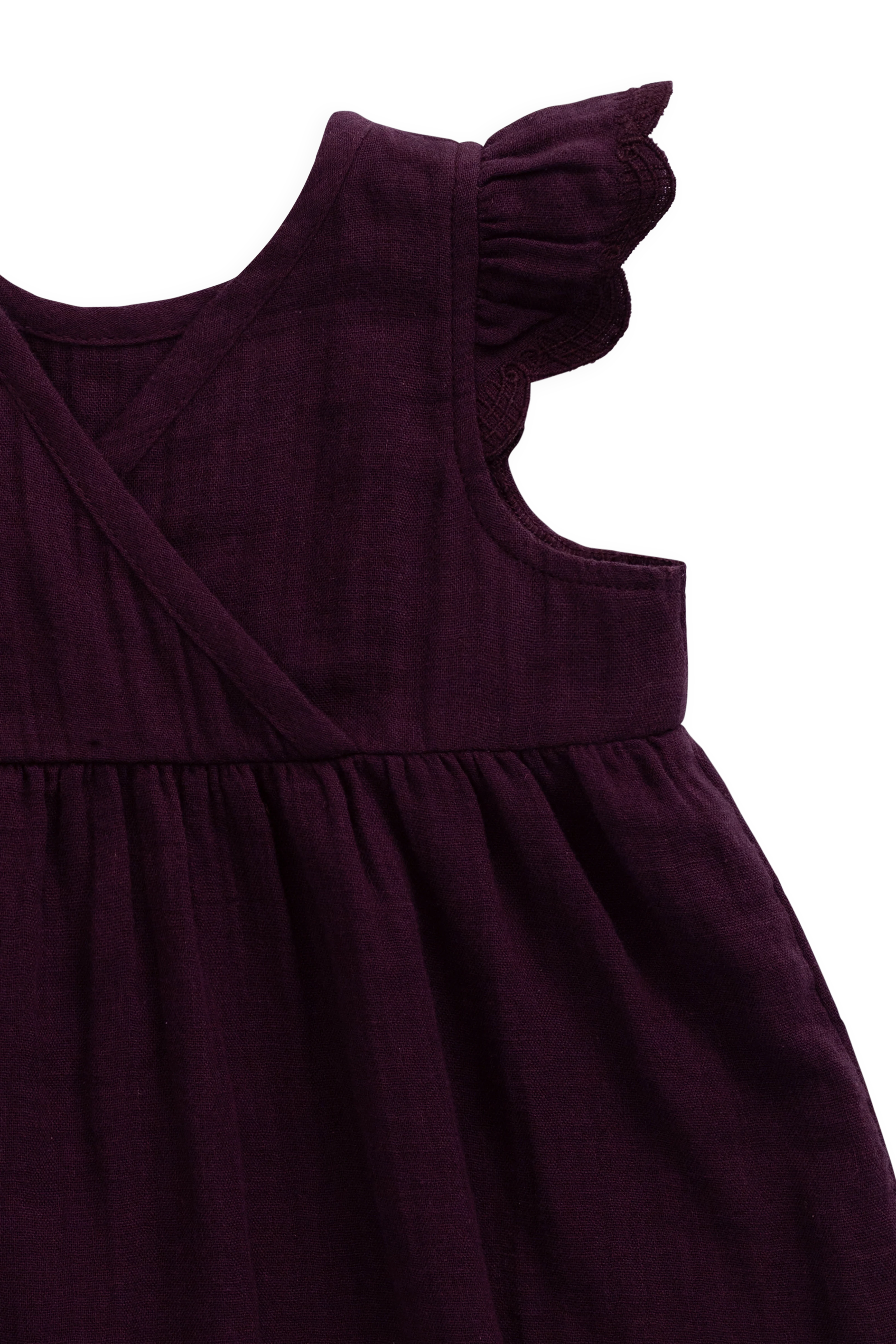 Organic Cotton Muslin Lace Dress - Fig - Image 14