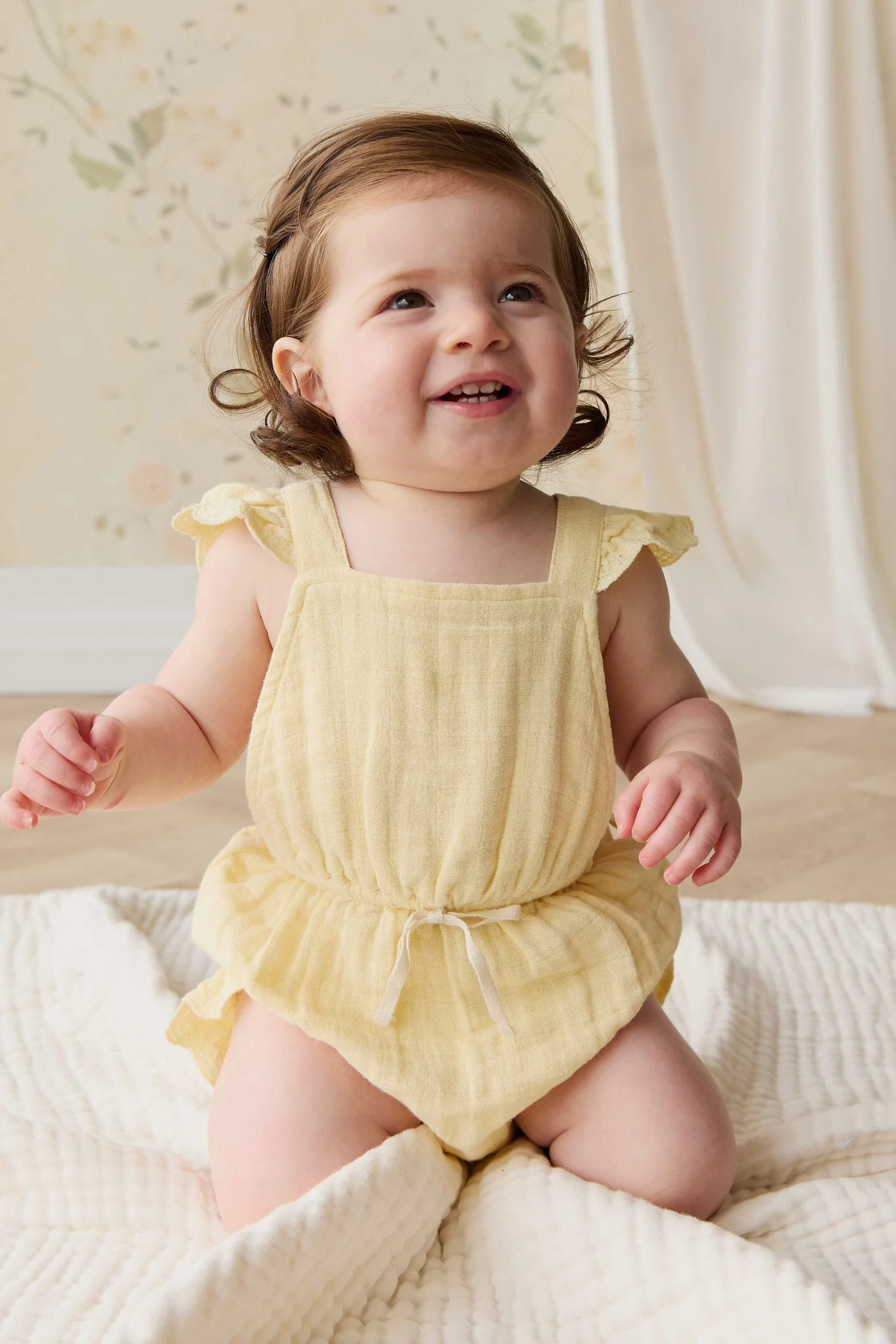 Organic Cotton Muslin Luciana Playsuit - Sunshine - Image 6