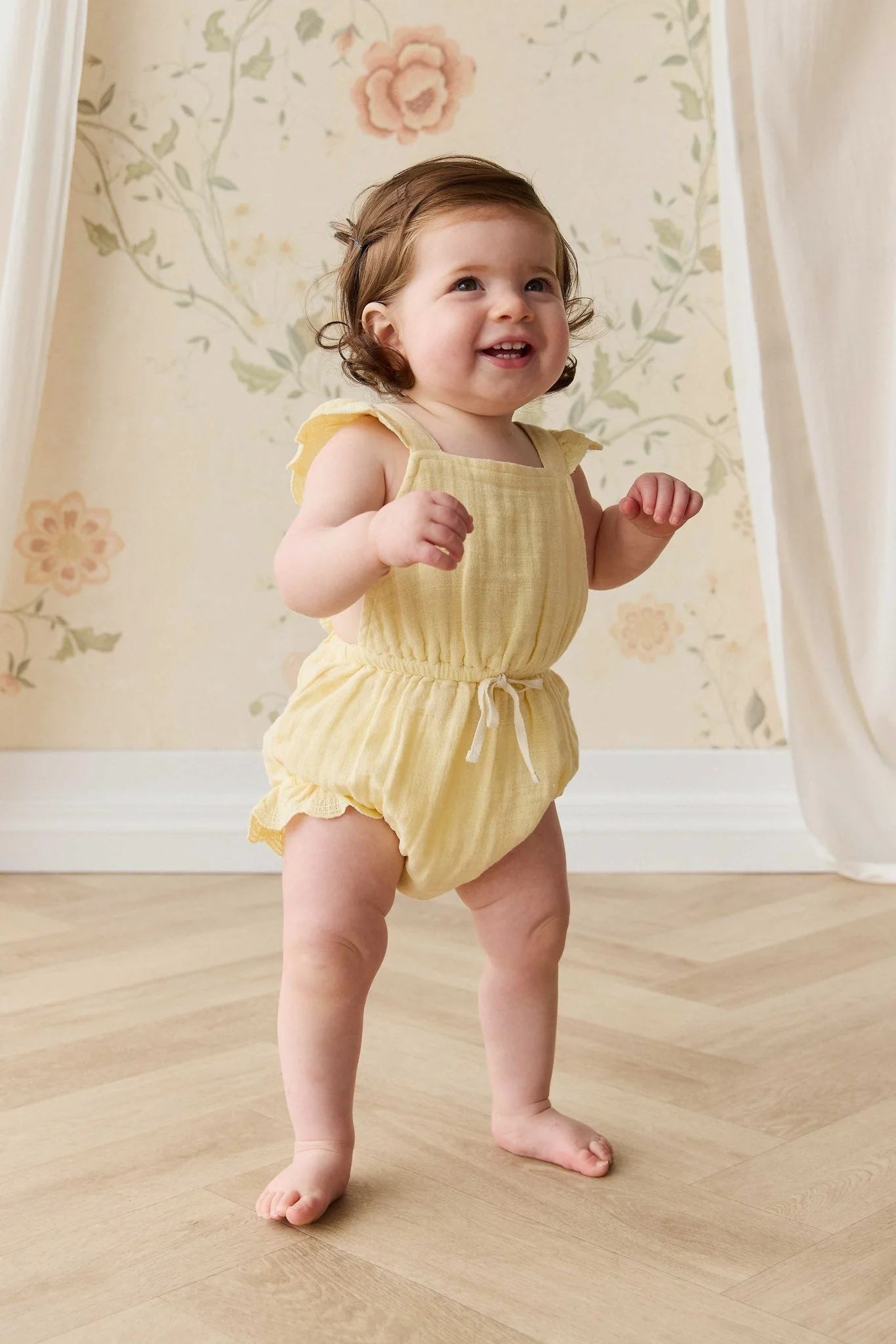 Organic Cotton Muslin Luciana Playsuit - Sunshine - Image 7