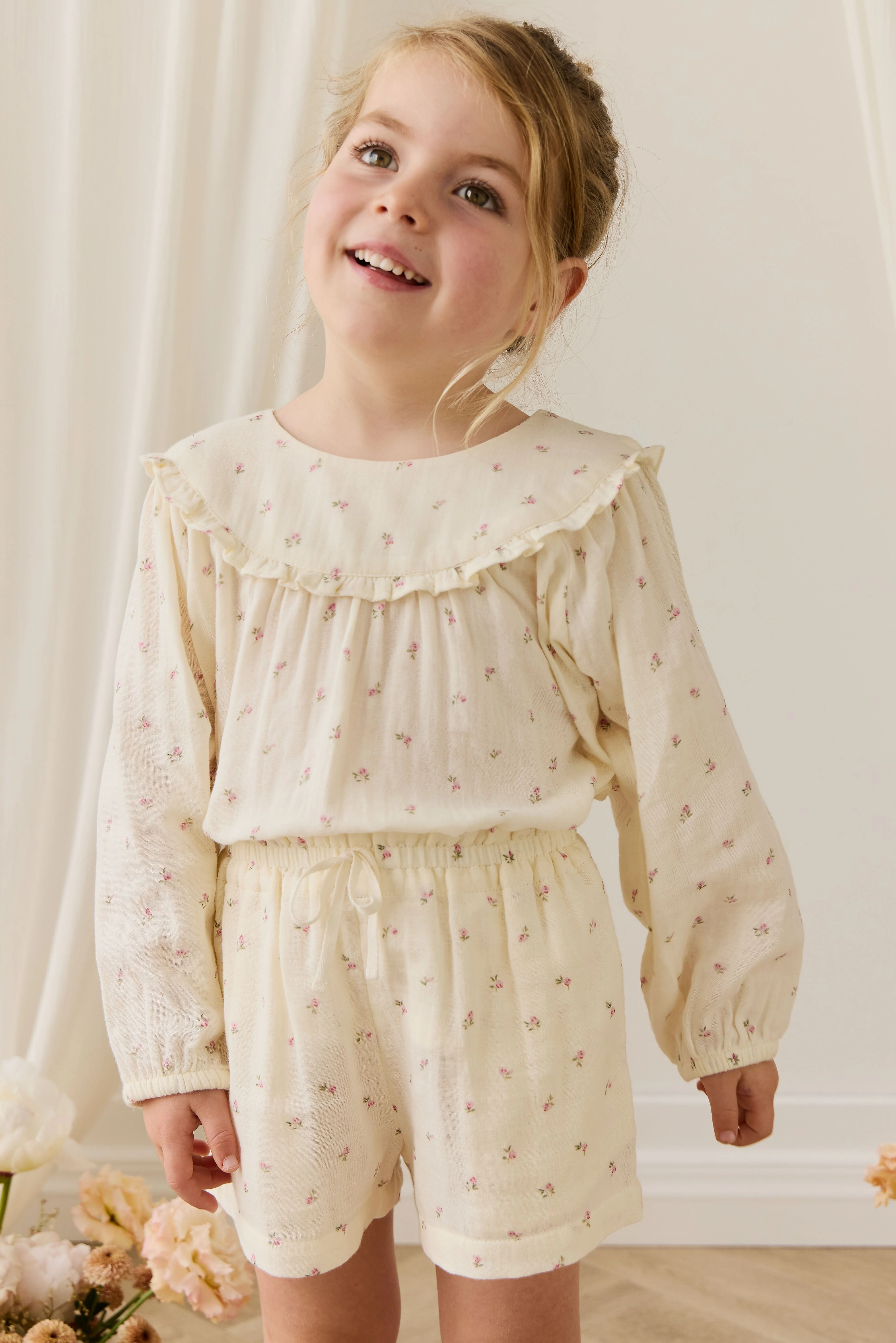 Organic Cotton Muslin Selah Short - Willow Rose