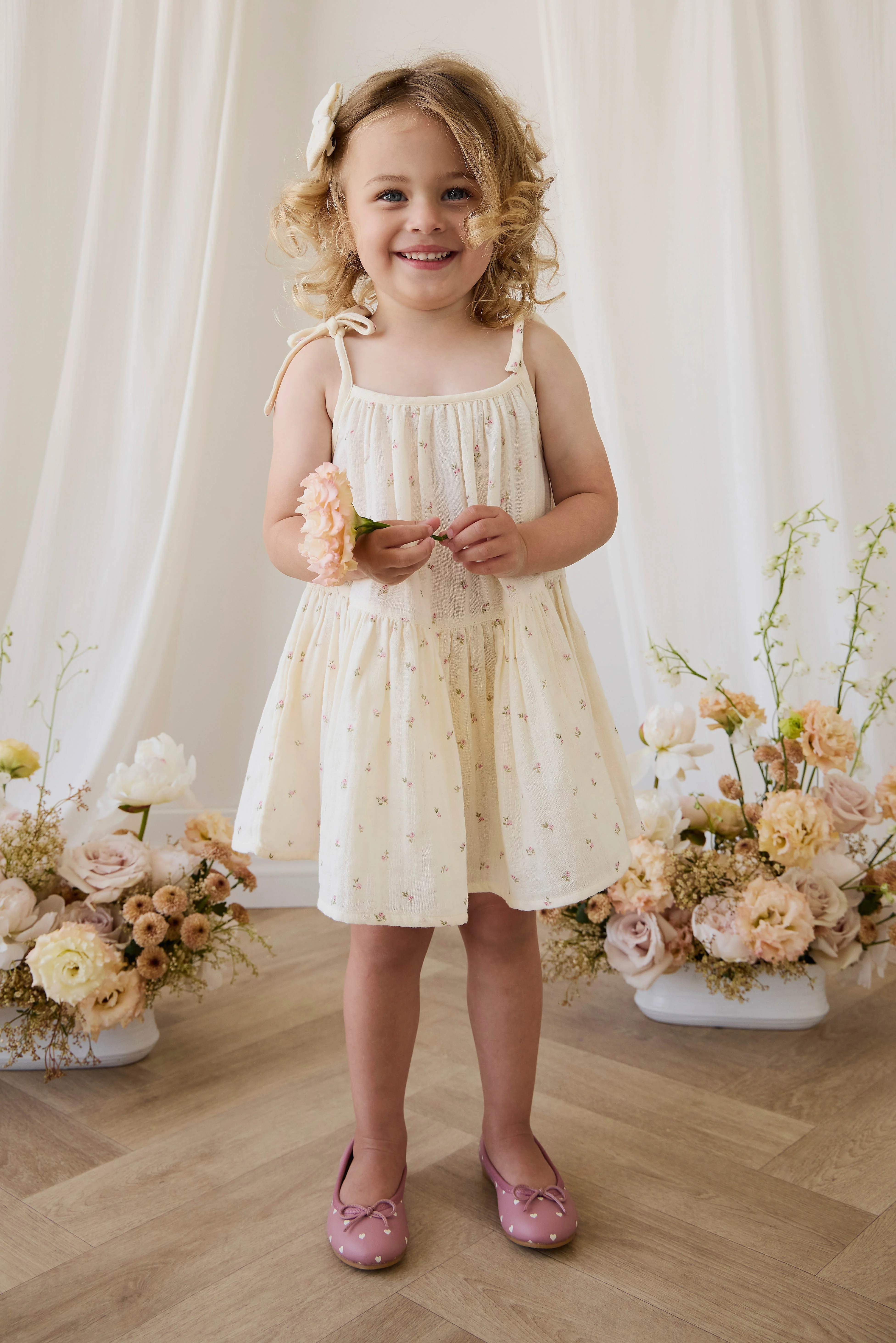 Organic Cotton Muslin Winnie Dress - Willow Rose
