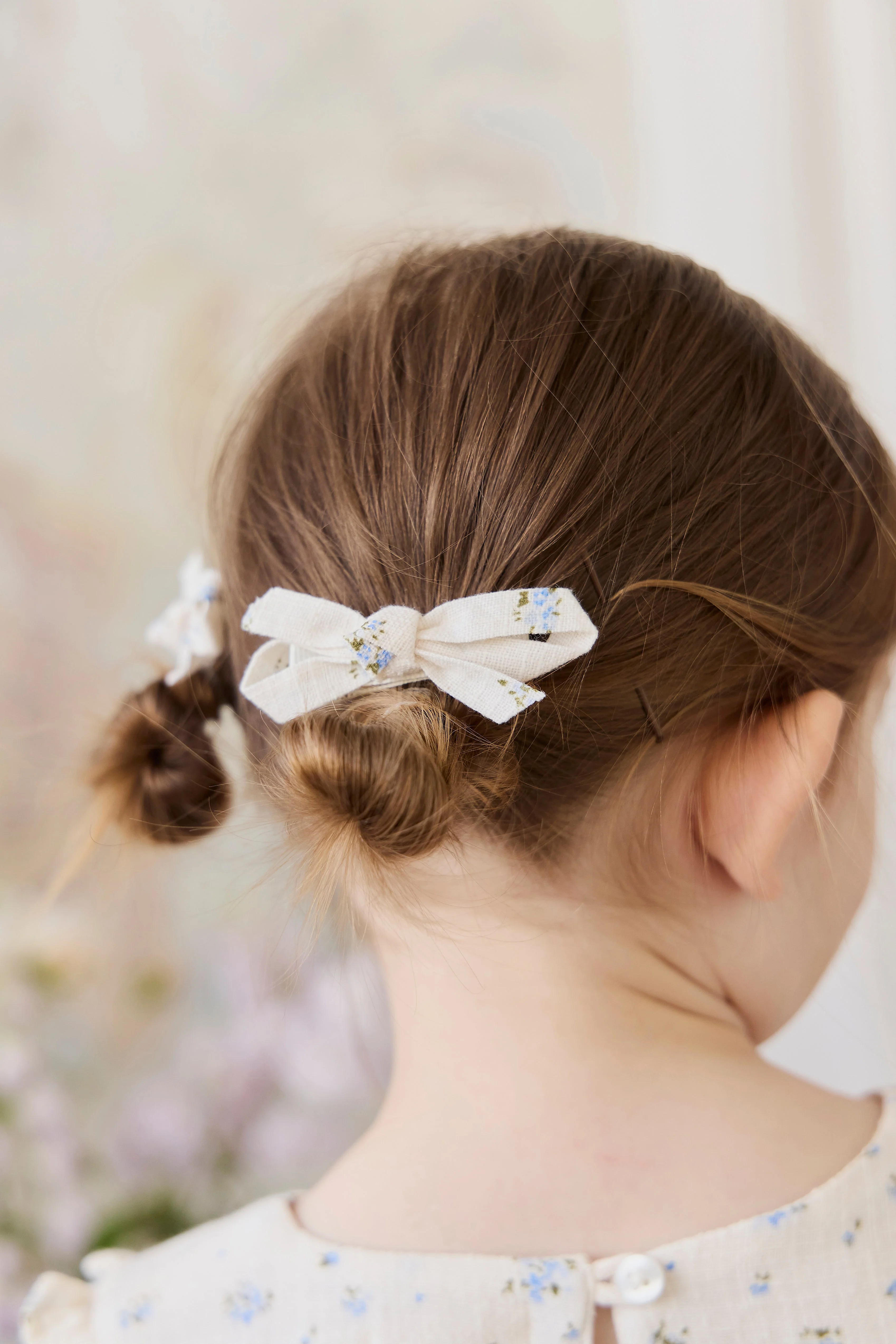 Organic Cotton Nathalie Bow - Juniper Fields Blue