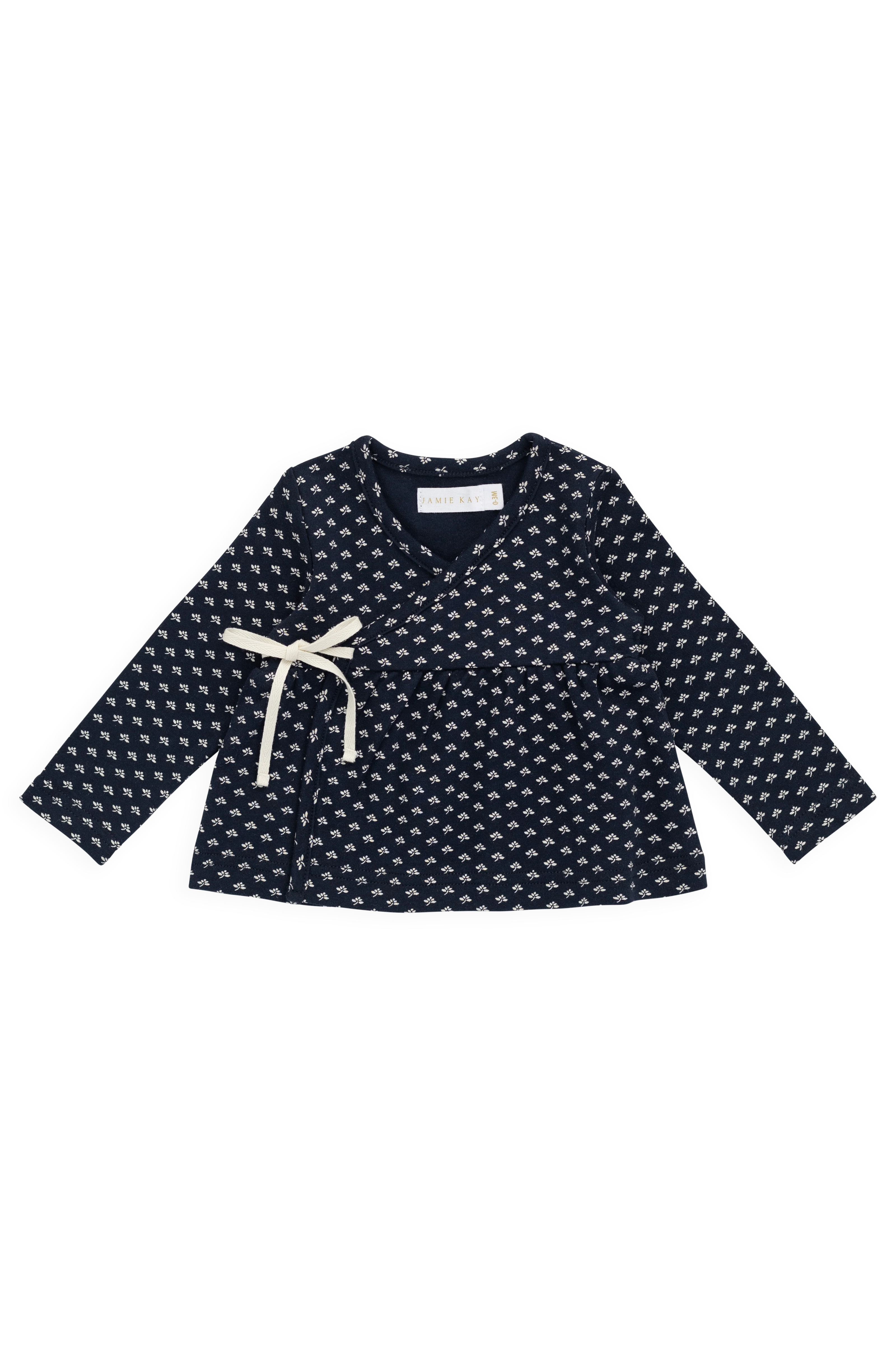 Organic Cotton Petal Wrap Top - Lisa Petite Indigo - Image 2