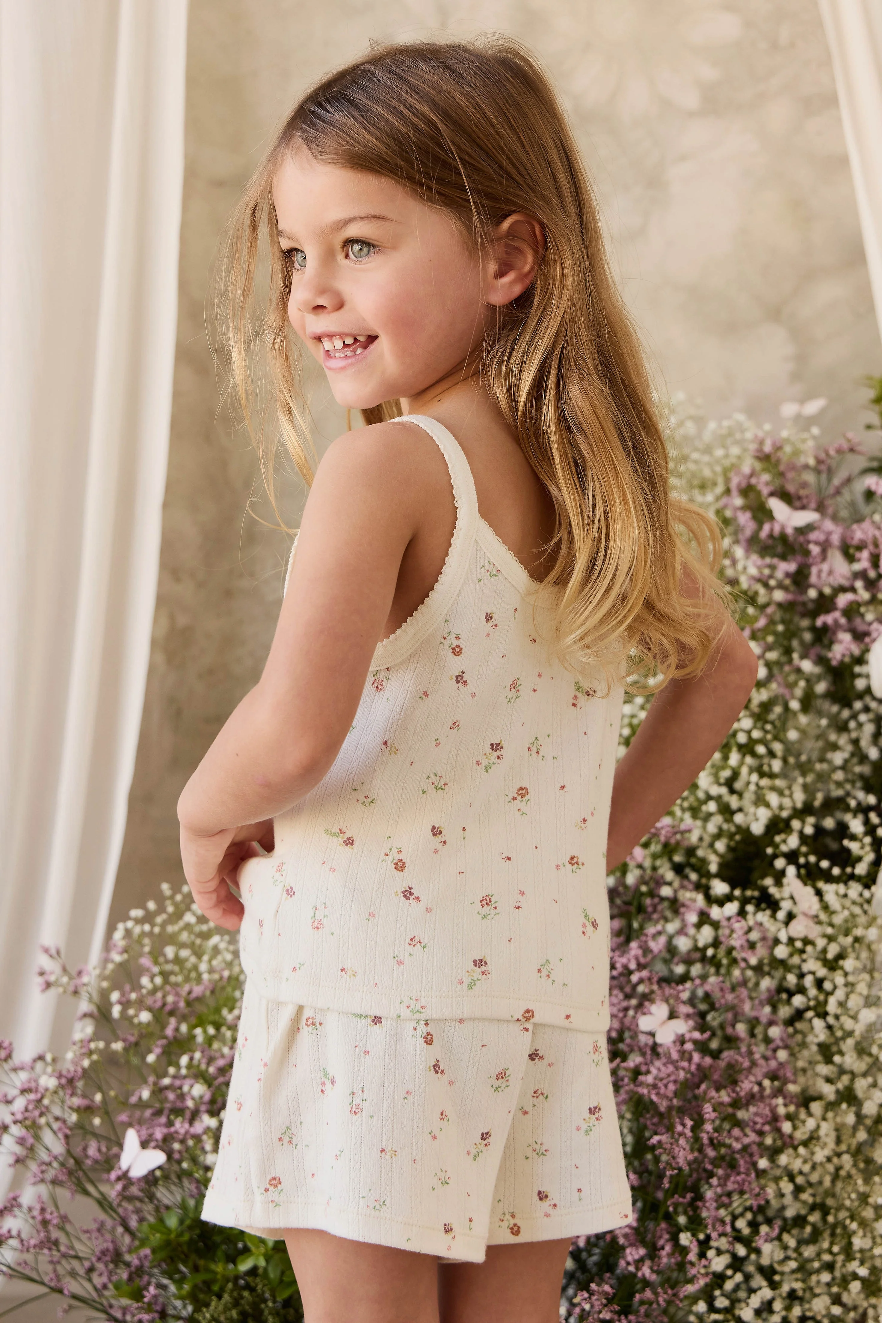 Organic Cotton Pointelle Anais Singlet - Eloise Egret - Image 6