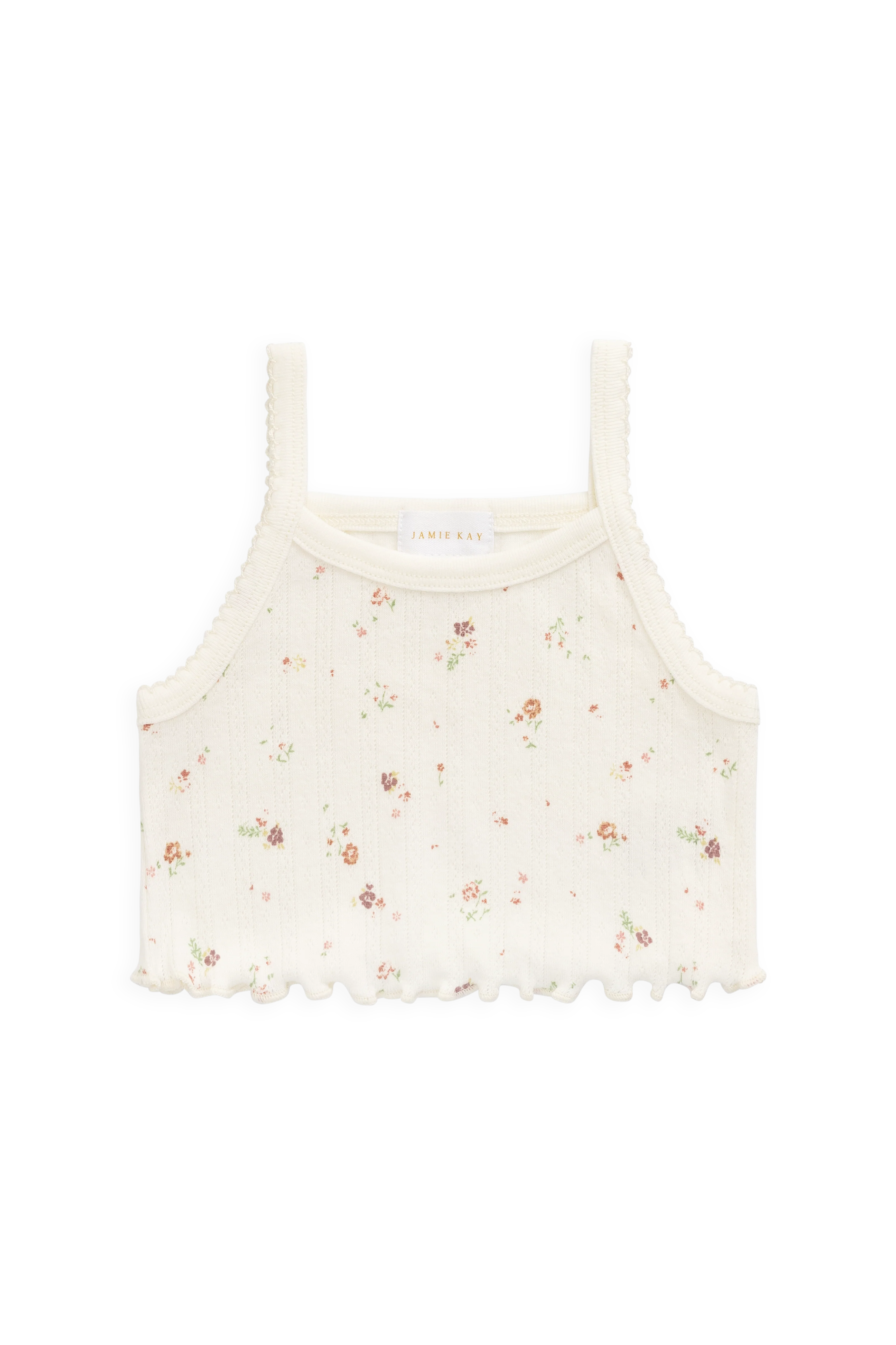 Organic Cotton Pointelle Bebe Singlet - Eloise Egret