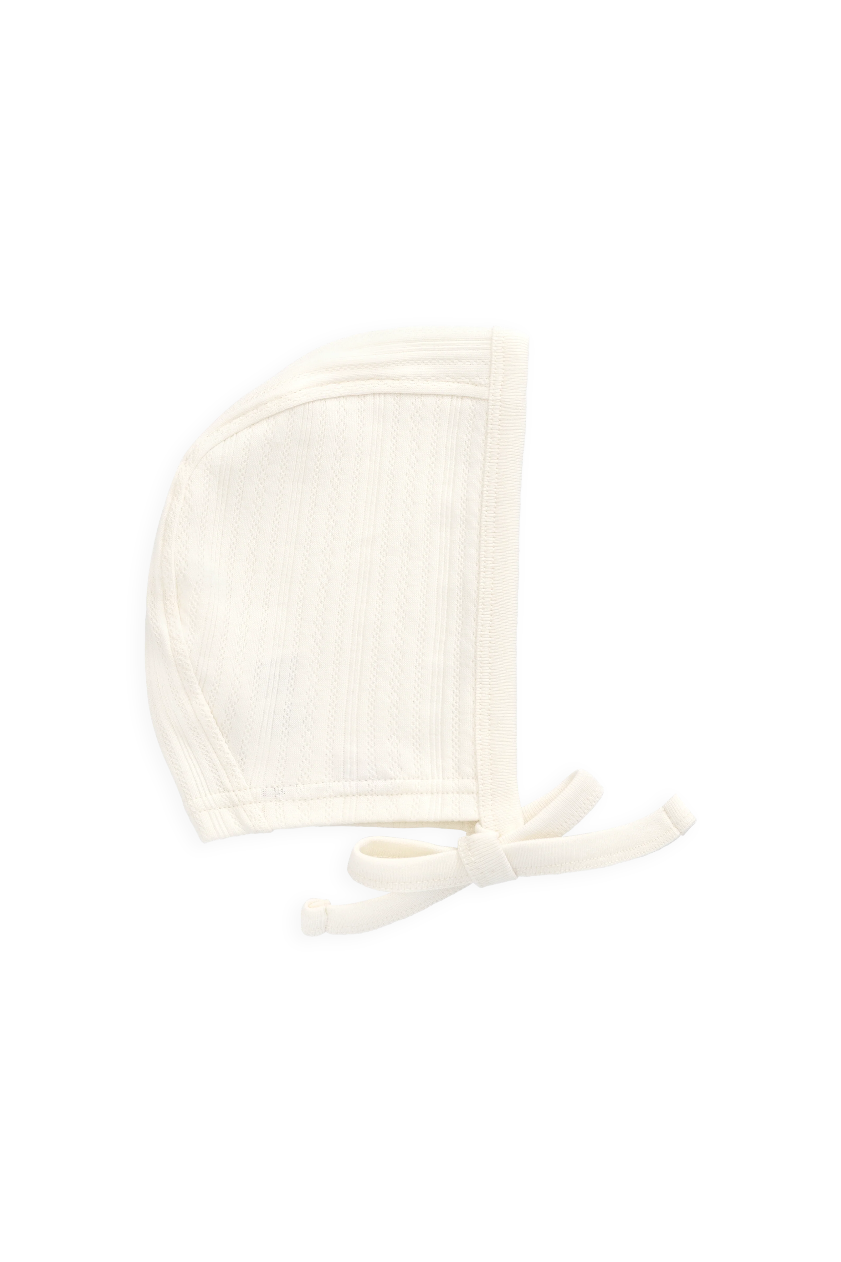 Organic Cotton Pointelle Bonnet - Parchment