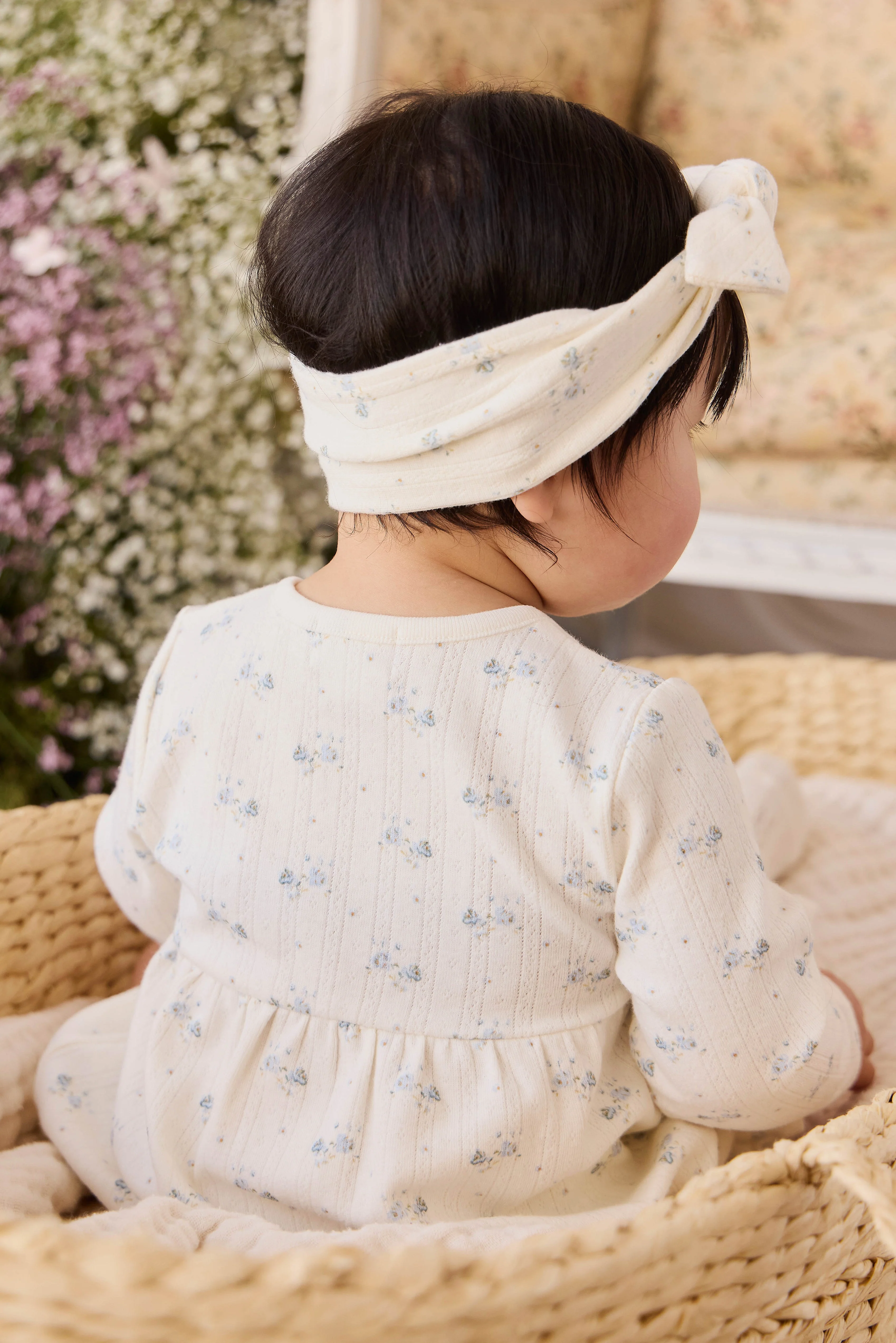 Organic Cotton Pointelle Clemence Wrap Top - Molly Blue - Image 11