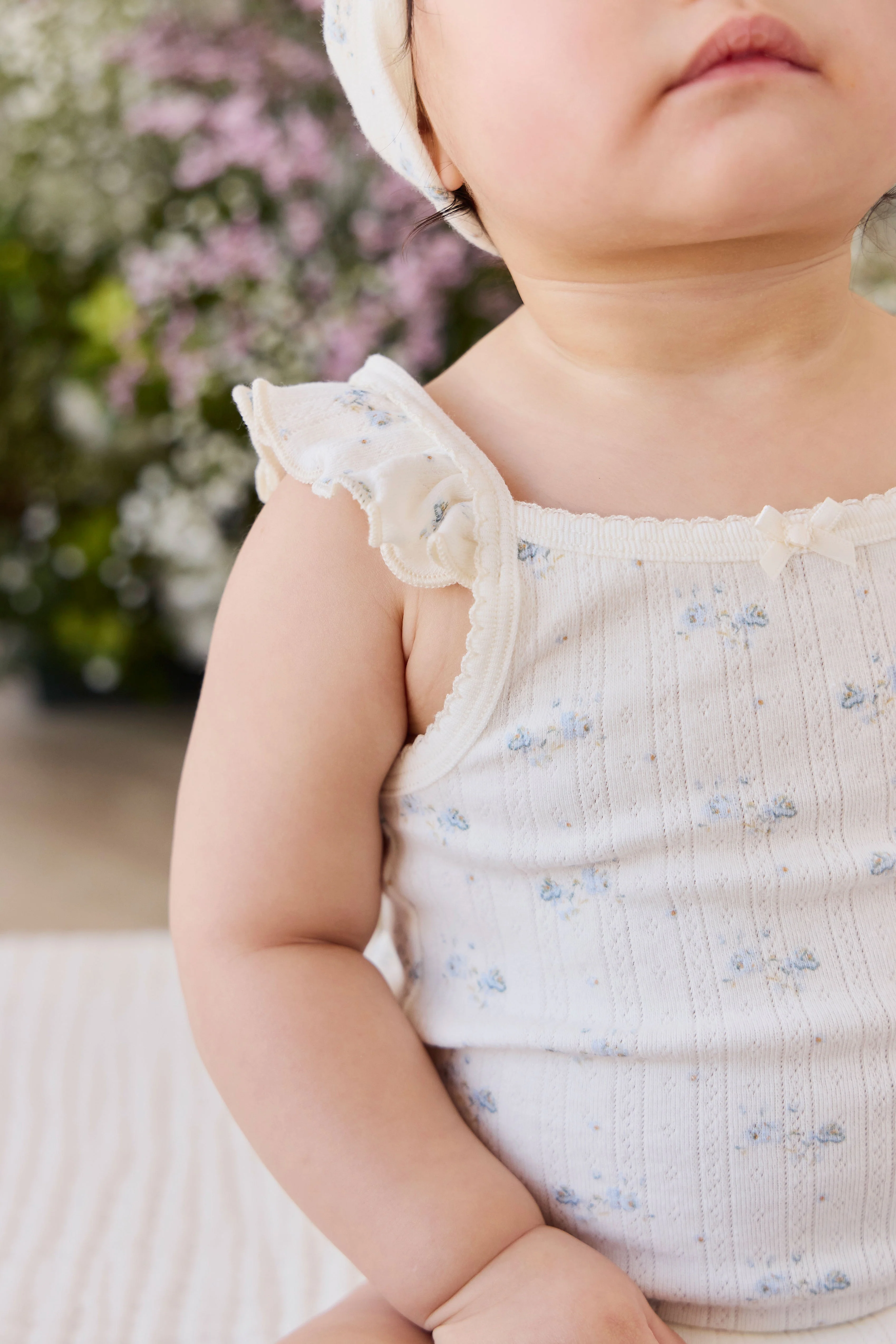 Organic Cotton Pointelle Eliane Bodysuit - Molly Blue - Image 5