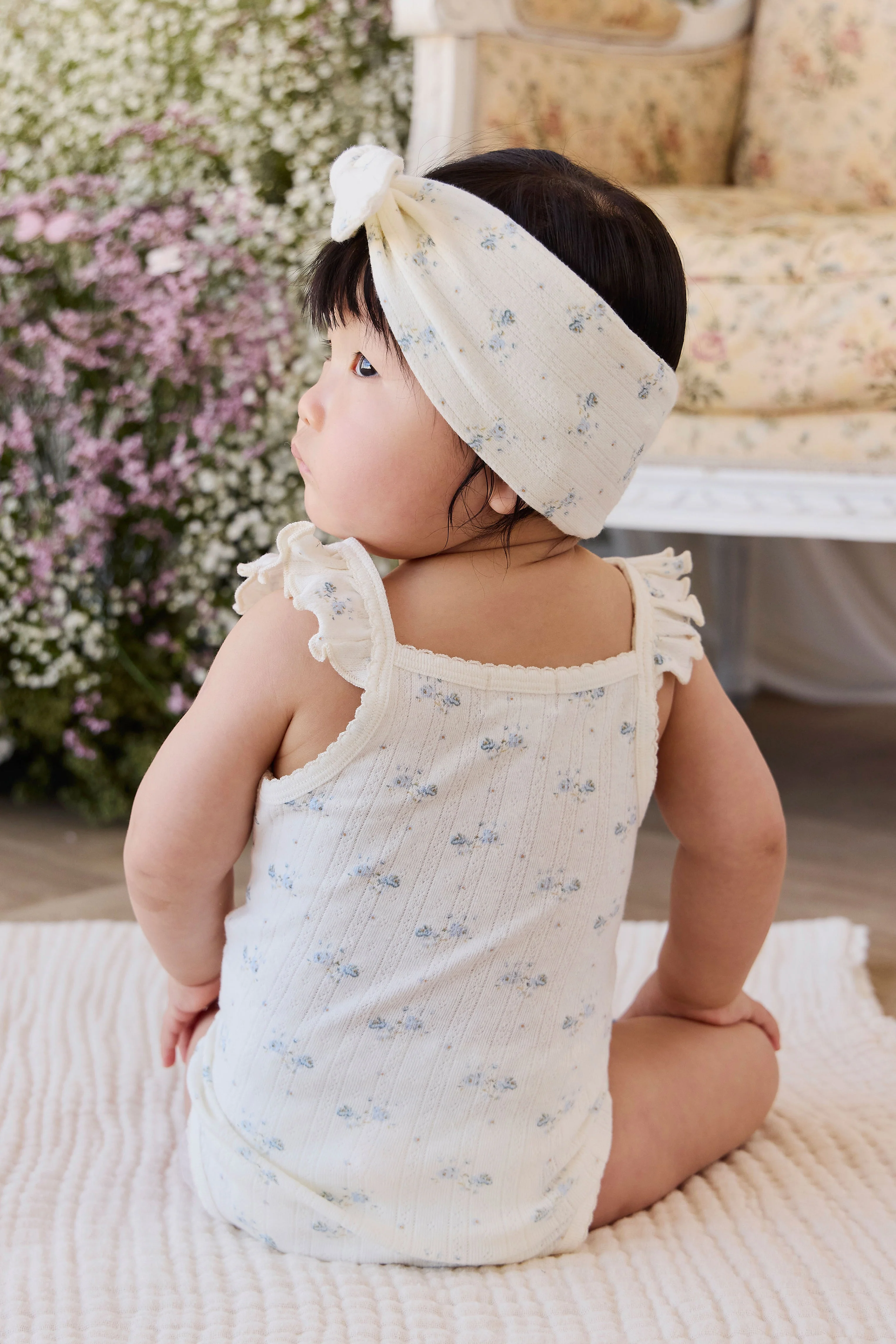 Organic Cotton Pointelle Eliane Bodysuit - Molly Blue - Image 7