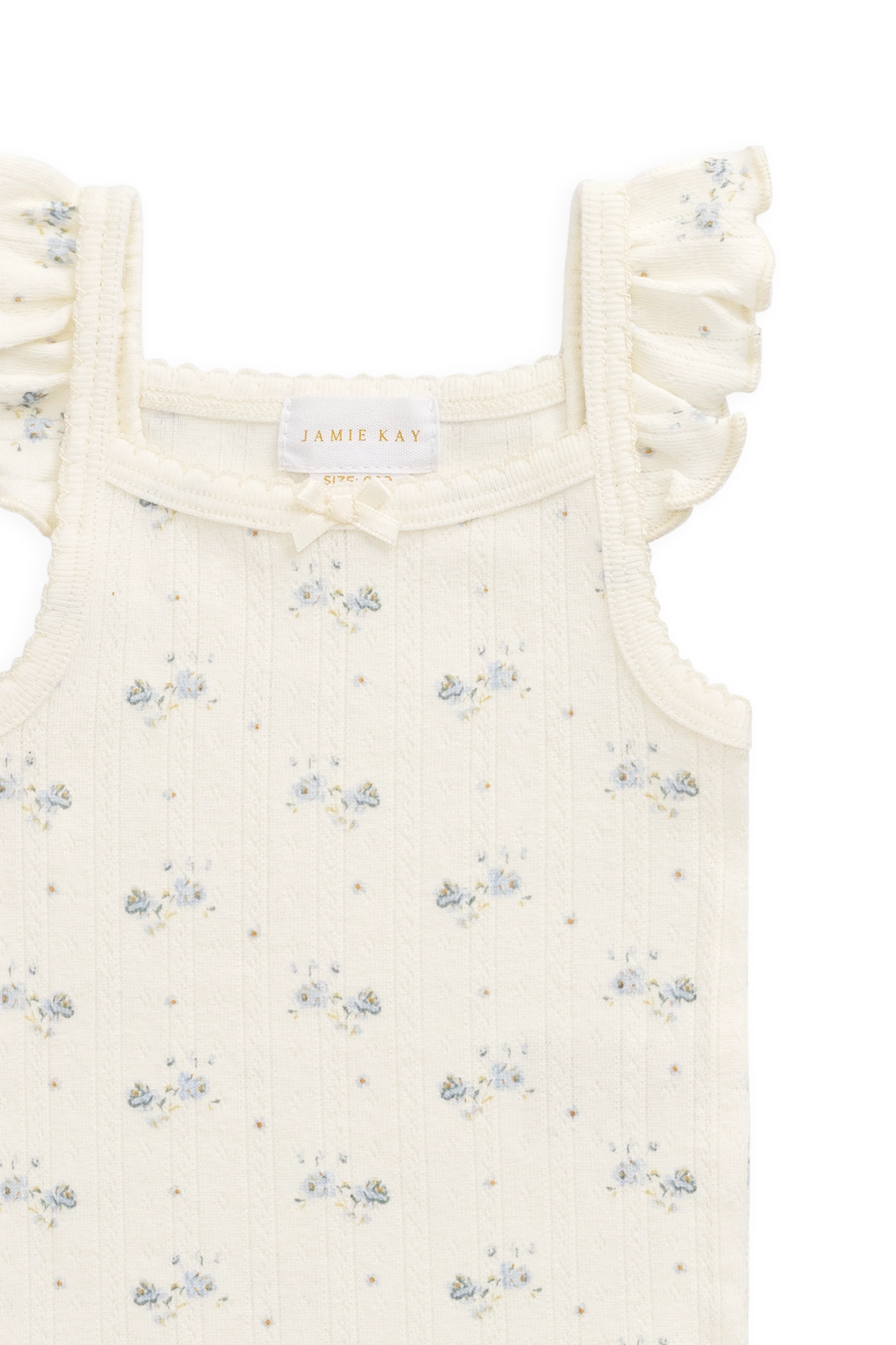 Organic Cotton Pointelle Eliane Bodysuit - Molly Blue - Image 8
