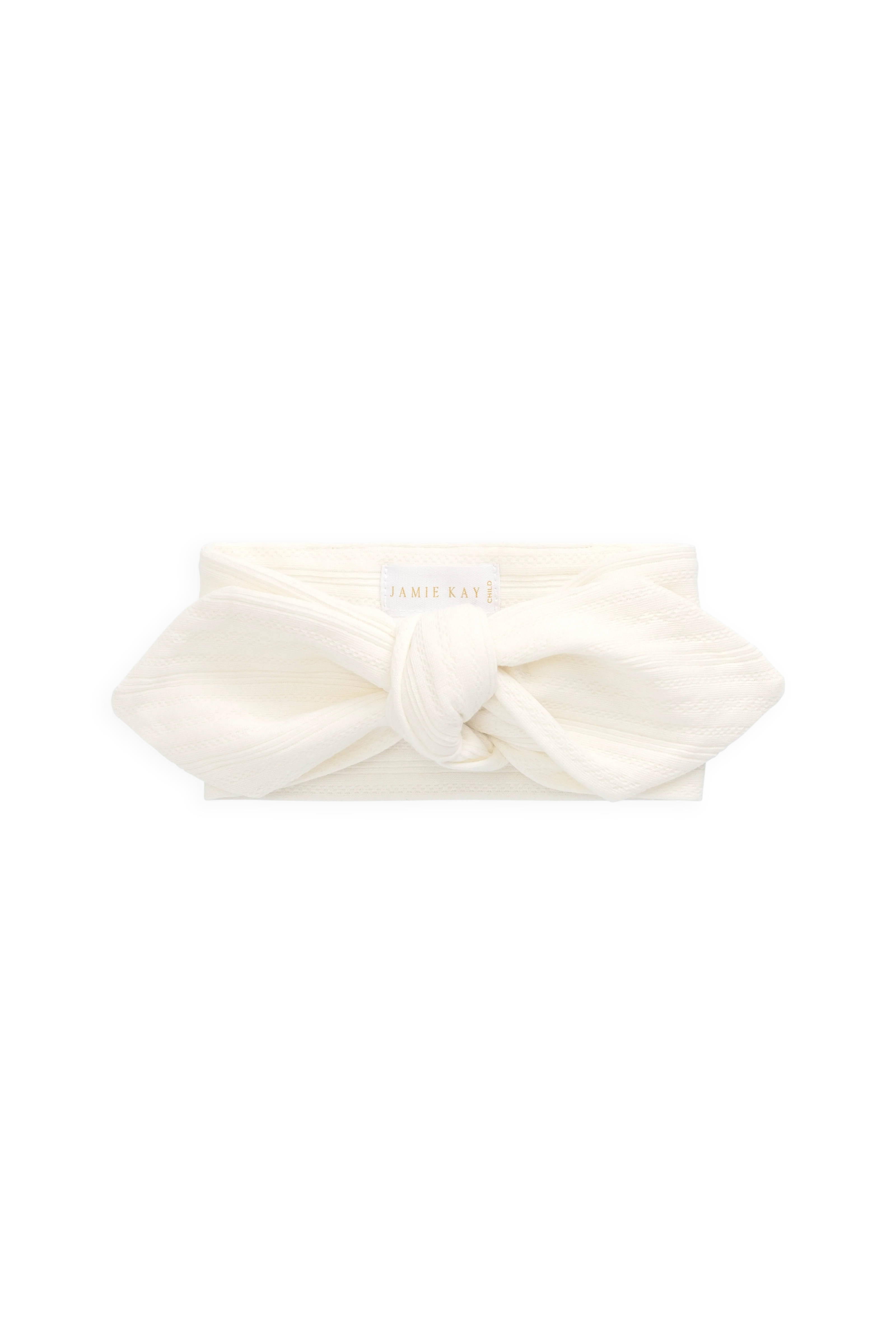 Organic Cotton Pointelle Headband - Parchment