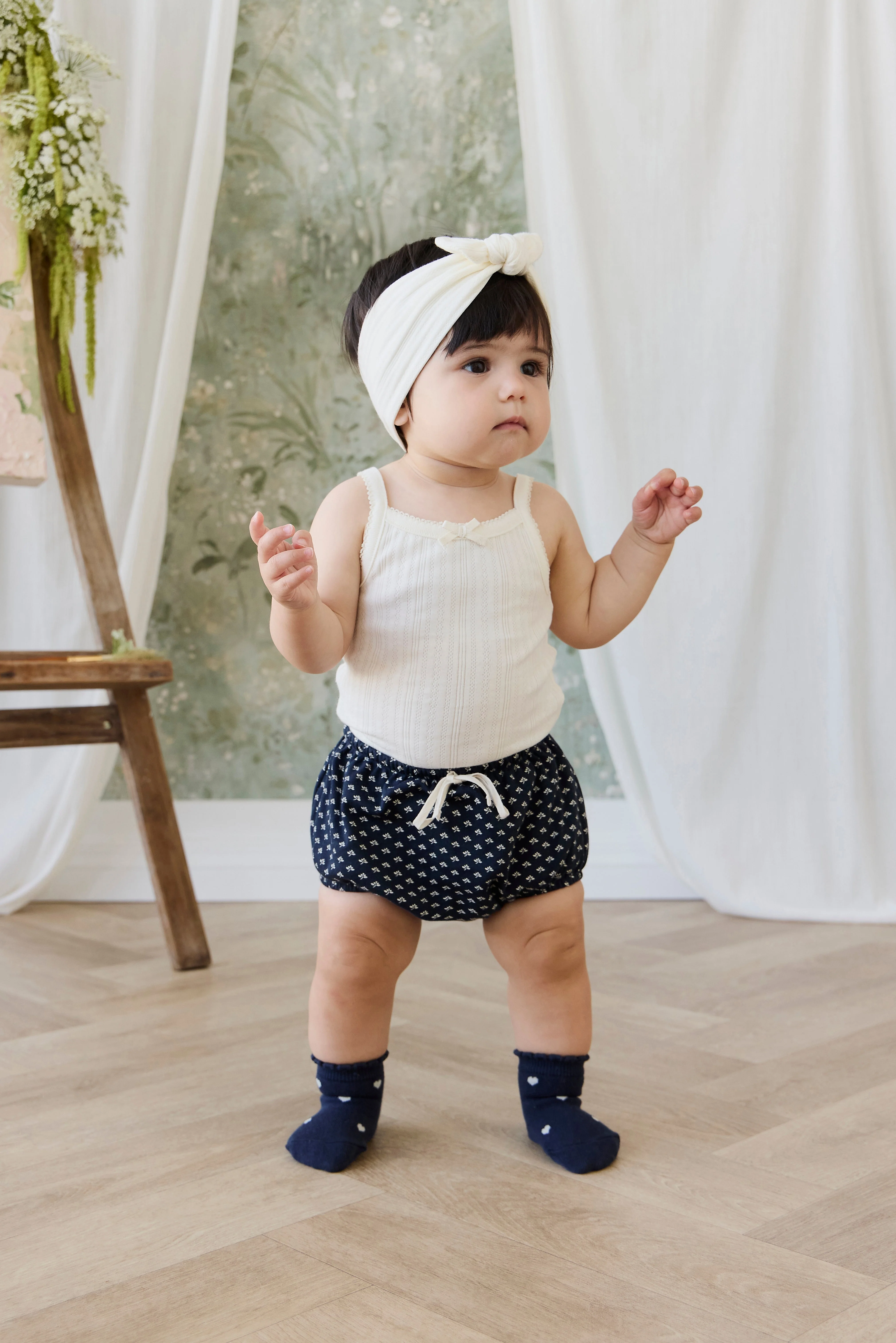 Organic Cotton Pointelle Headband - Parchment - Image 4