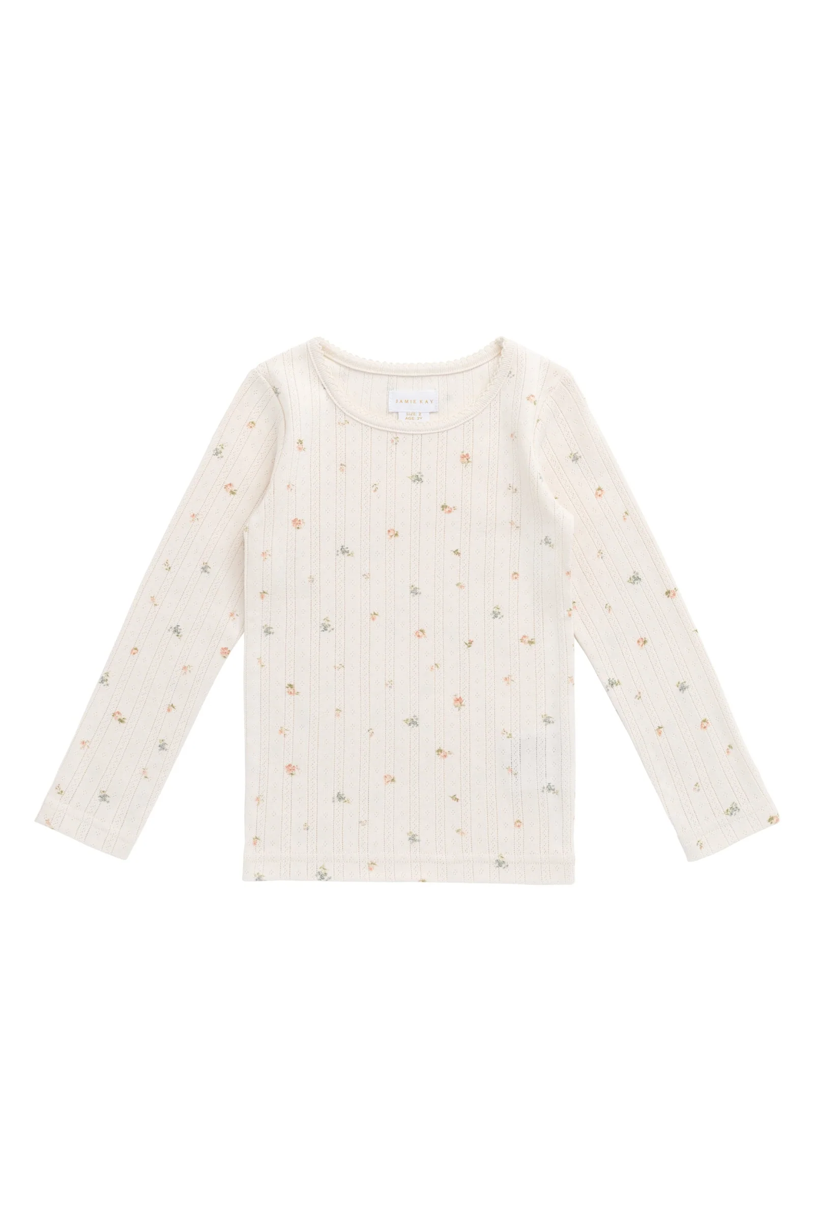 Organic Cotton Pointelle Long Sleeve Top - Sweet Magnolia Simple