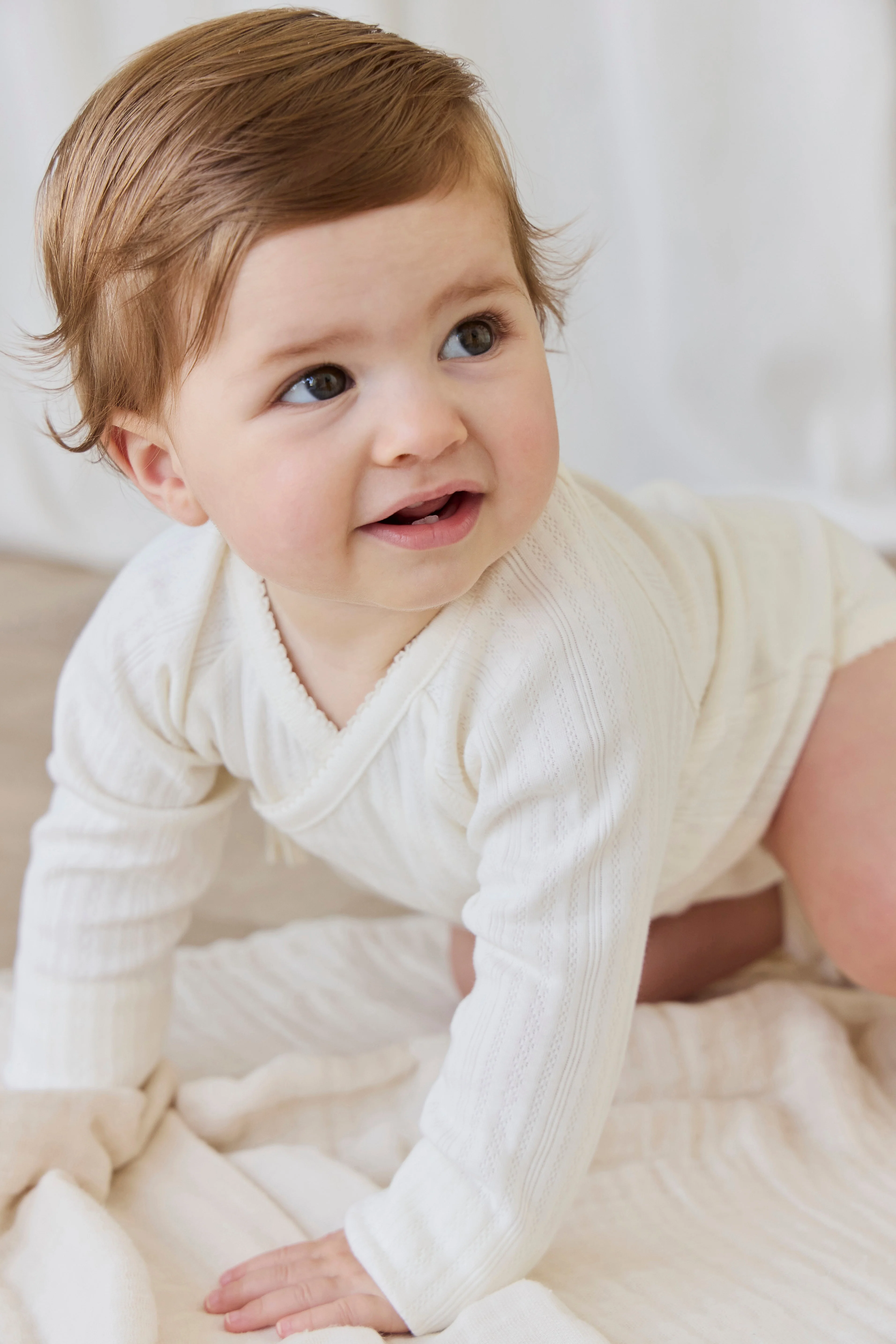 Organic Cotton Pointelle Marina Bodysuit - Parchment - Image 3