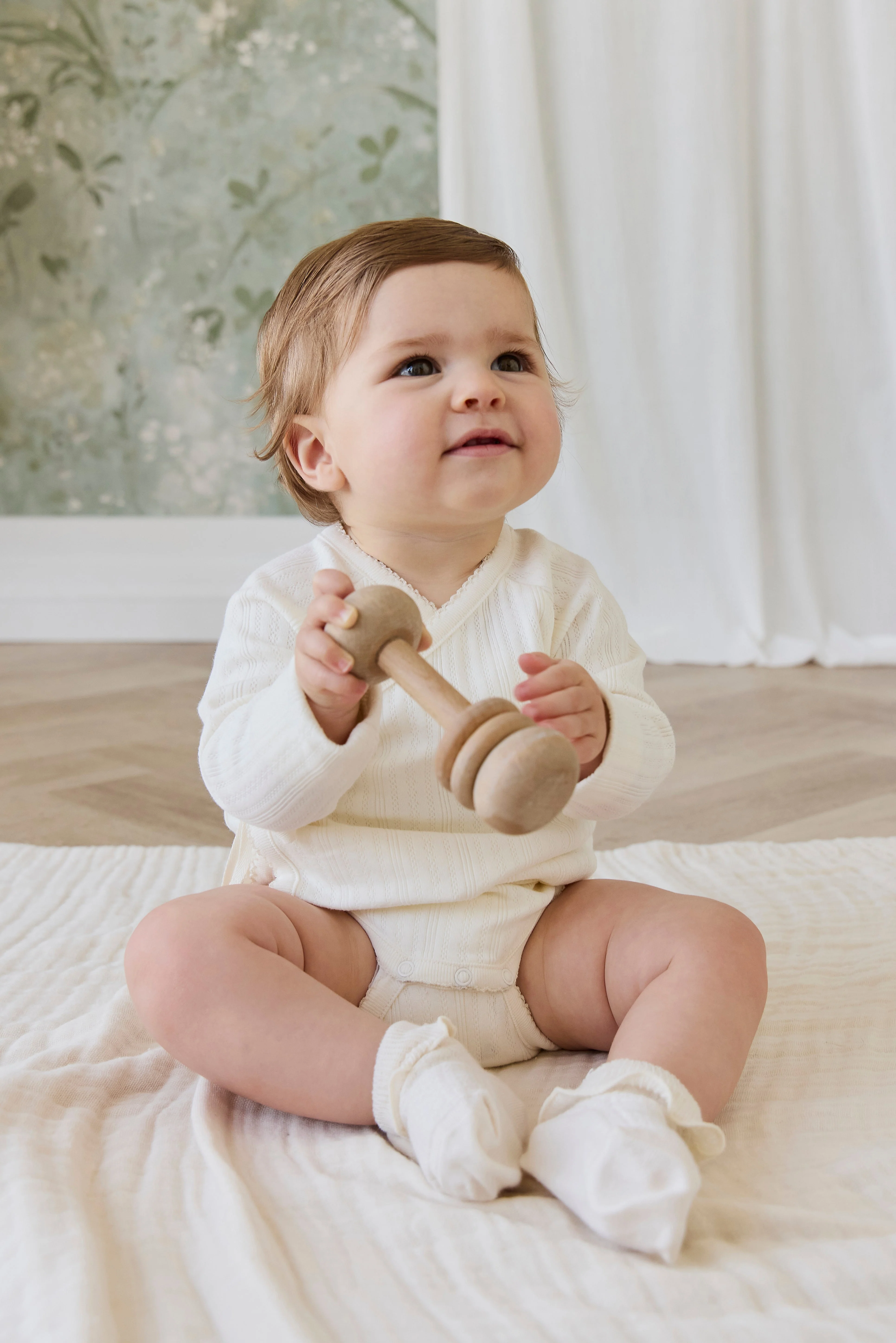 Organic Cotton Pointelle Marina Bodysuit - Parchment - Image 5