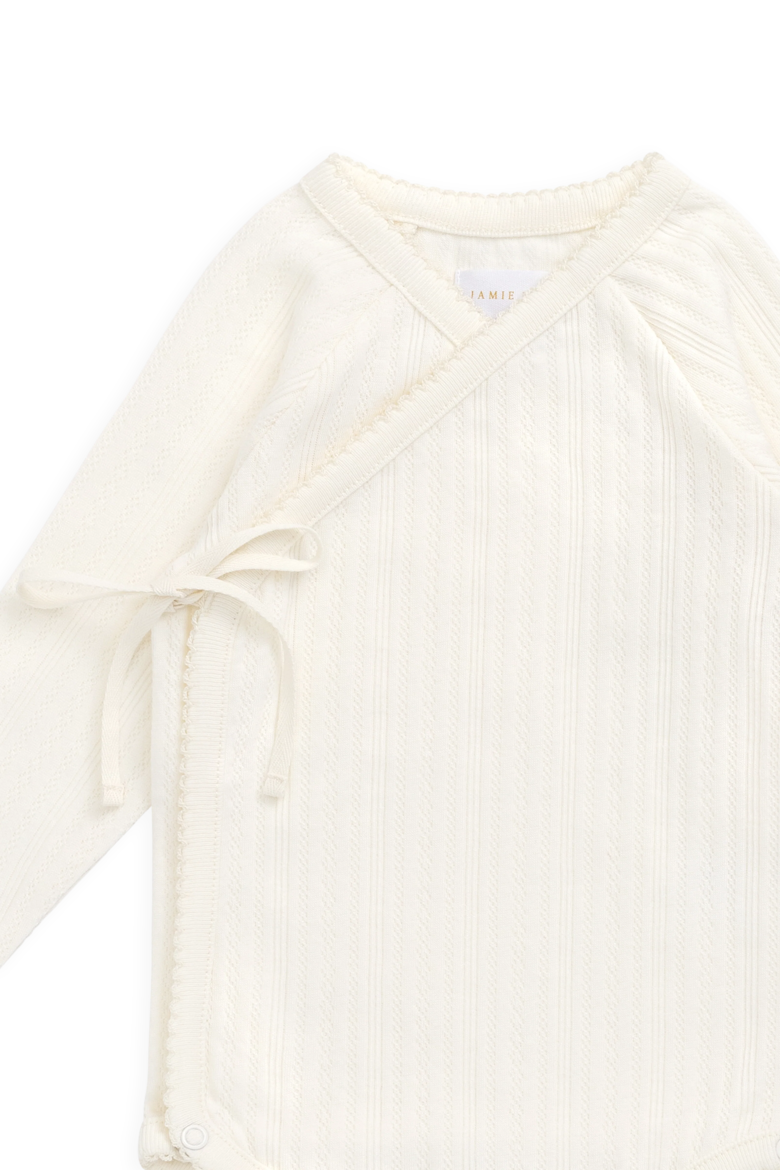 Organic Cotton Pointelle Marina Bodysuit - Parchment - Image 7